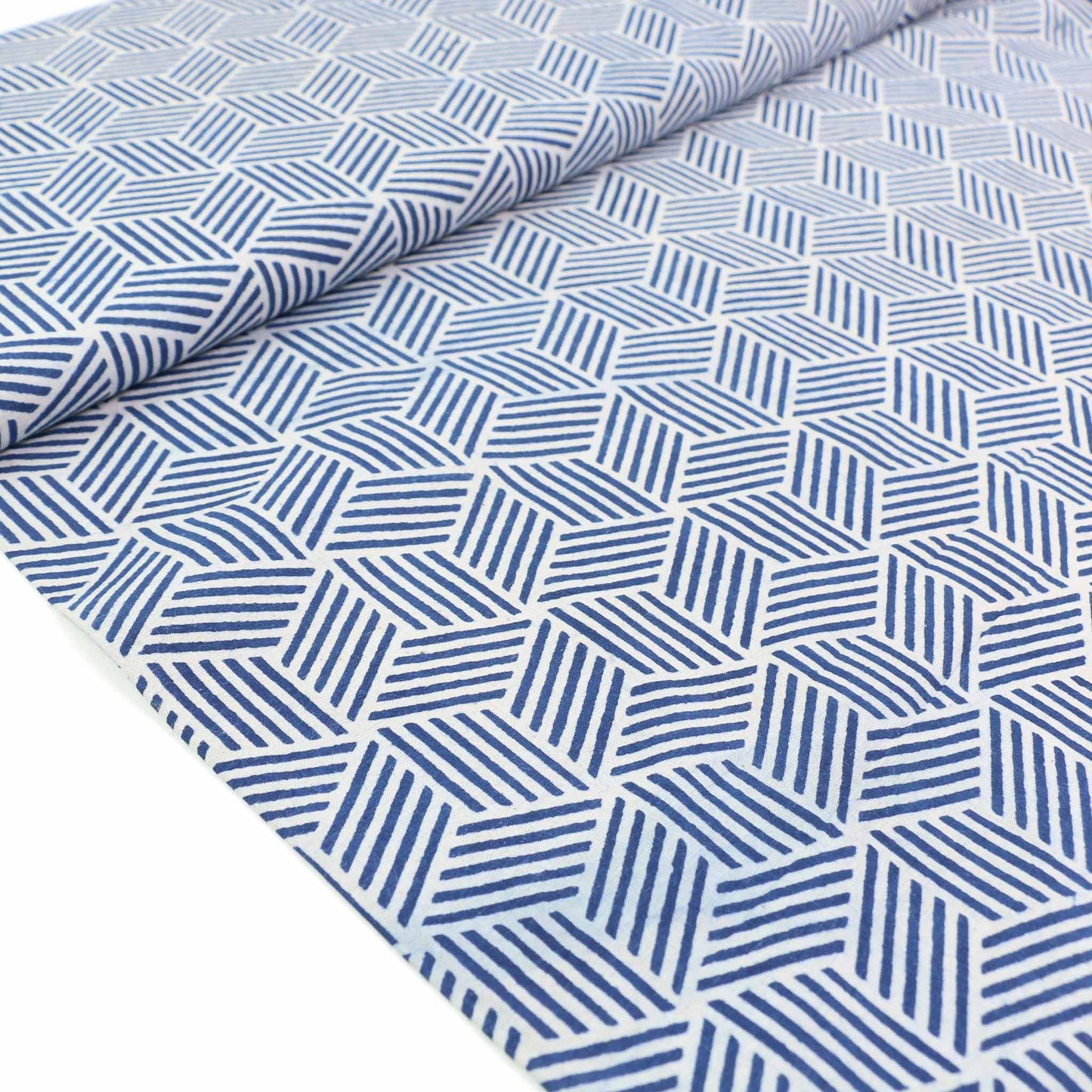 Cotton Voile - Indigo Hand block print
