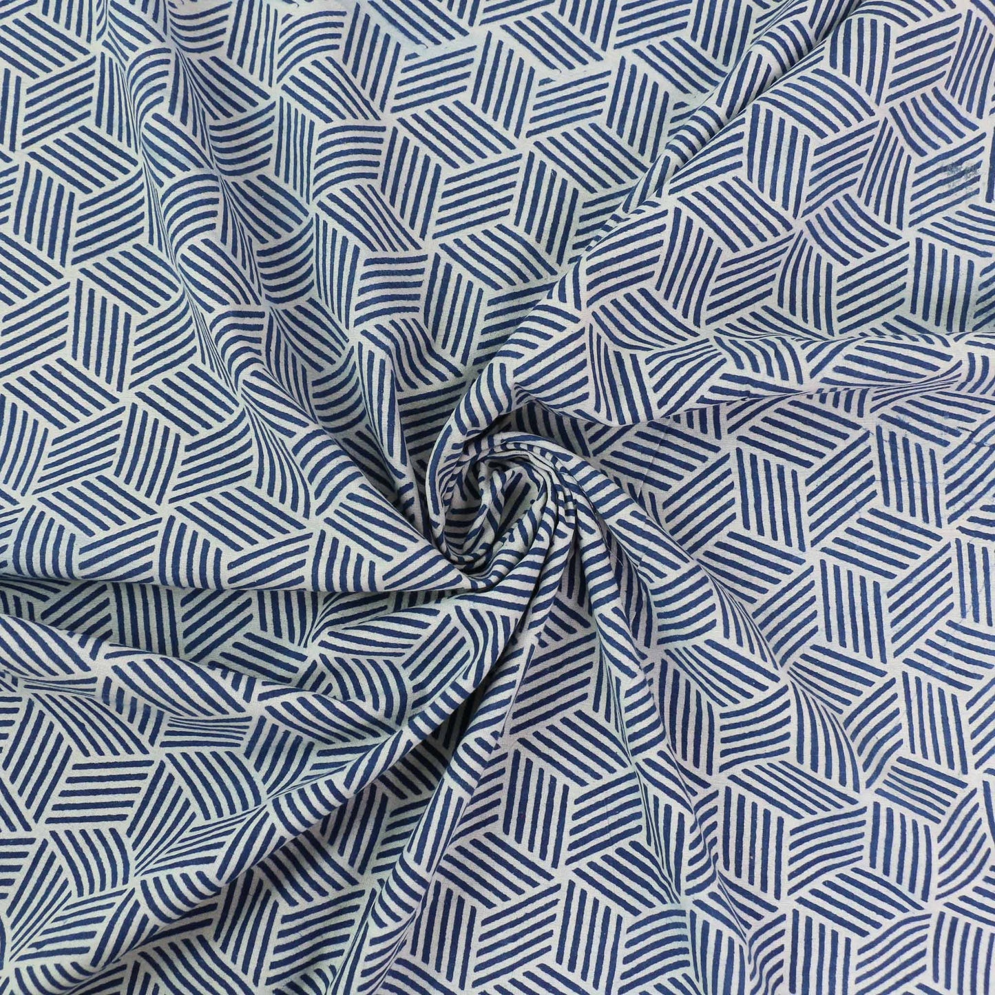 Cotton Voile - Indigo Hand block print
