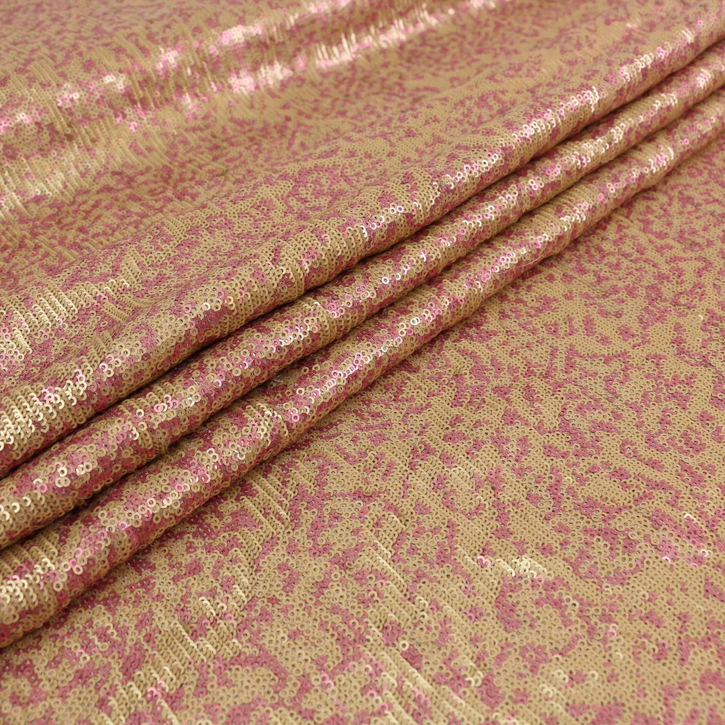 Sequin Fabric - Gold, Dusty Pink