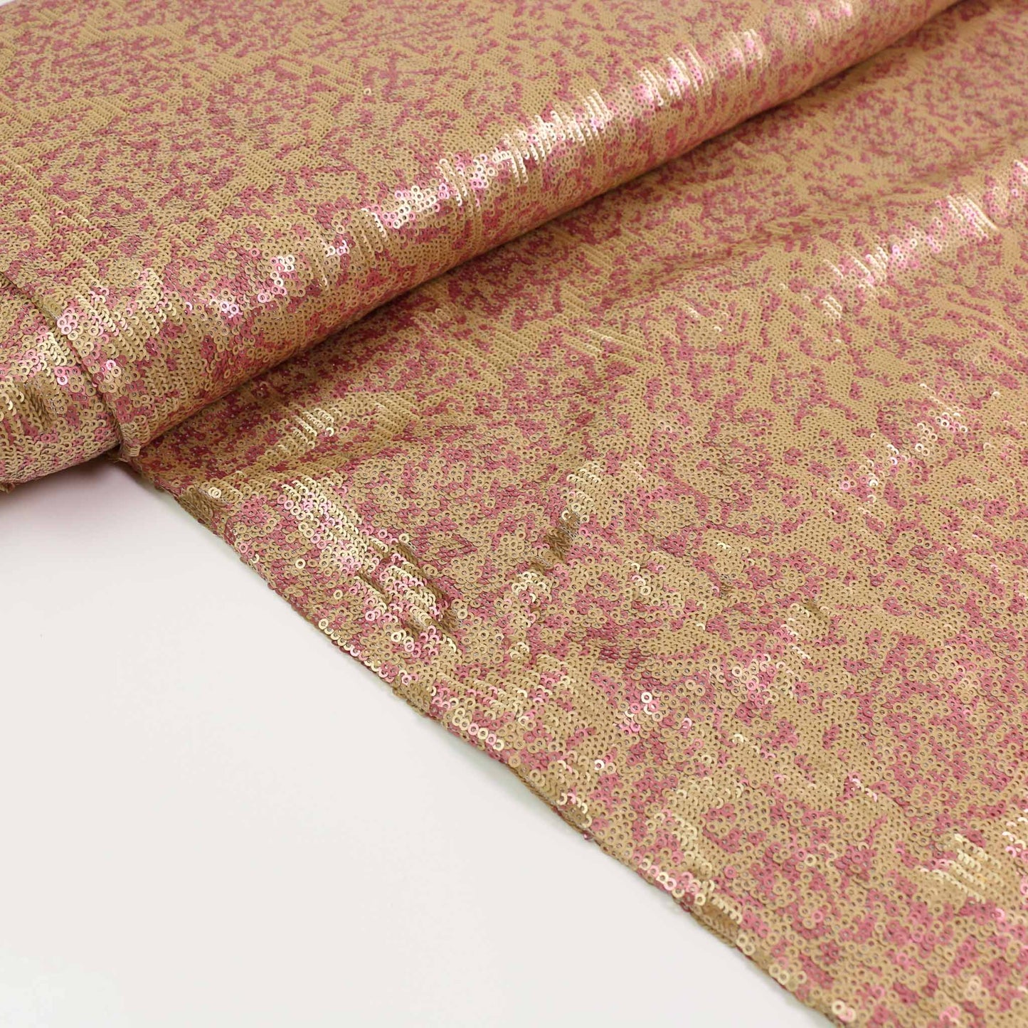 Sequin Fabric - Gold, Dusty Pink