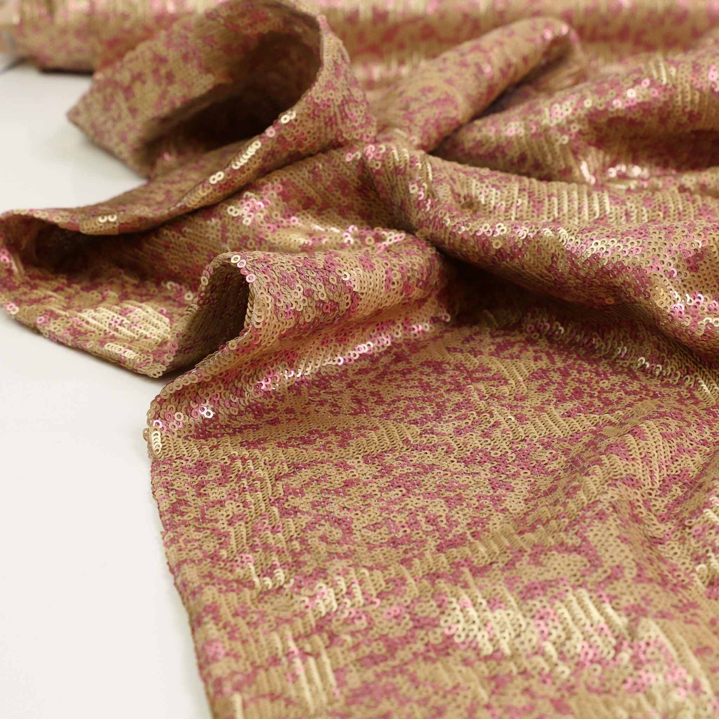 Sequin Fabric - Gold, Dusty Pink
