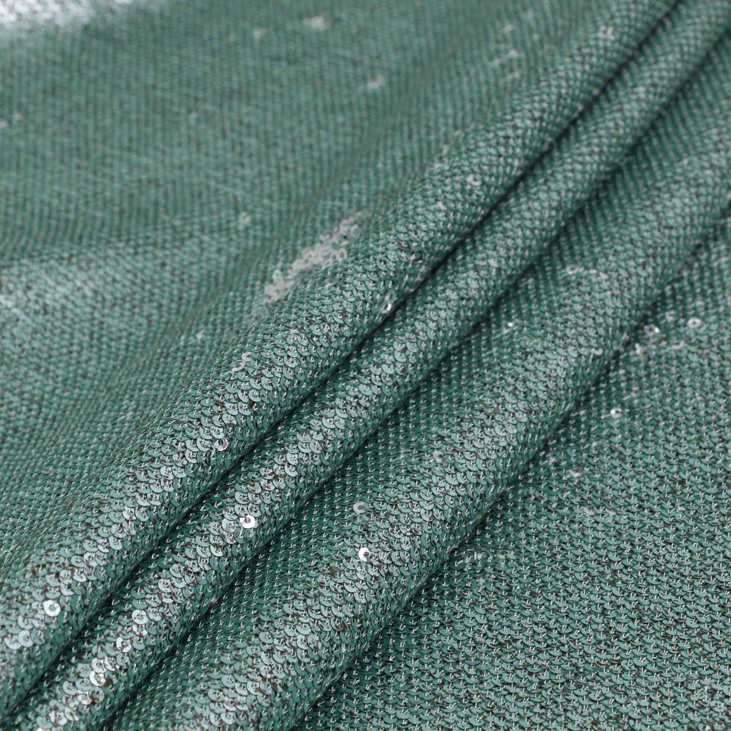 Flip Sequin Fabric - Mint Green, Silver