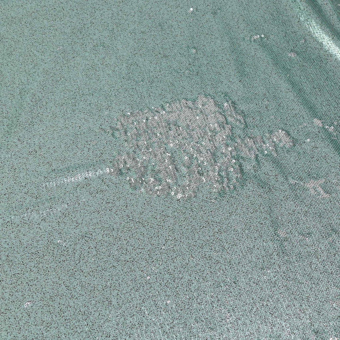 Flip Sequin Fabric - Mint Green, Silver