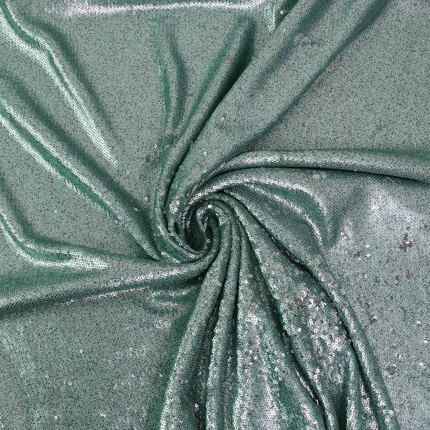 Flip Sequin Fabric - Mint Green, Silver