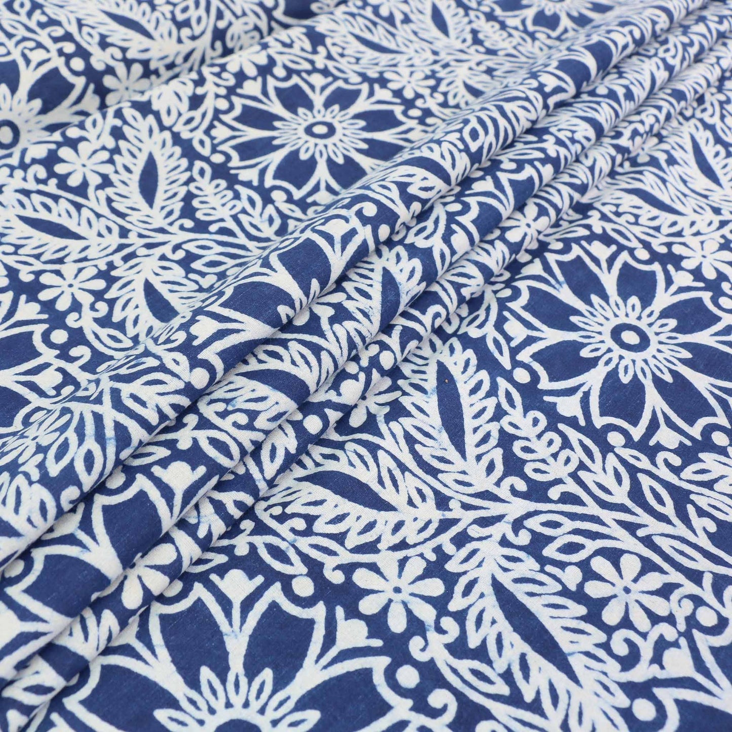 Cotton Voile - Indigo Hand block print