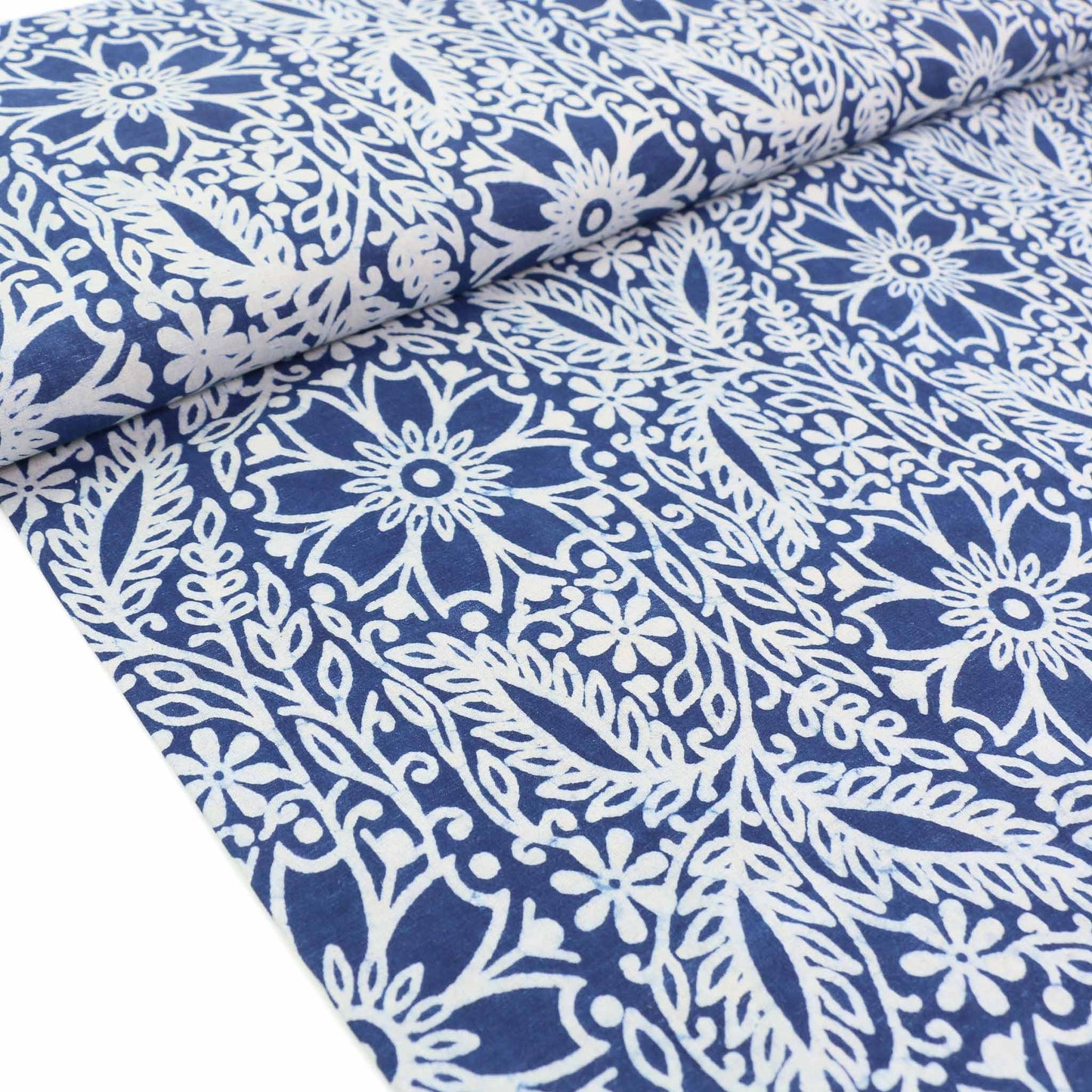 Cotton Voile - Indigo Hand block print