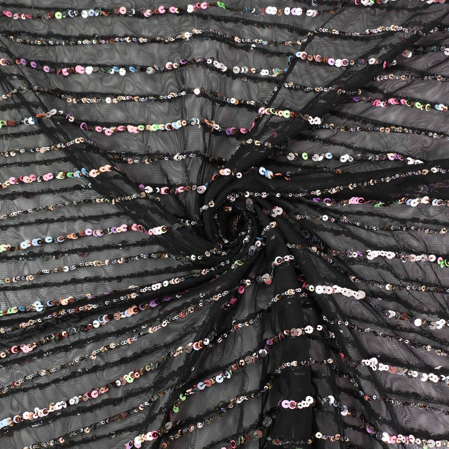 Sequin Fabric - Black, Champagne