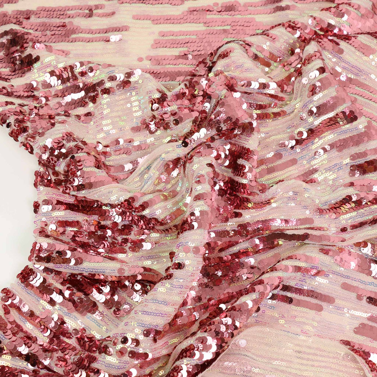 Stretchy Sequin Fabric - Blue, Pink, iridescent