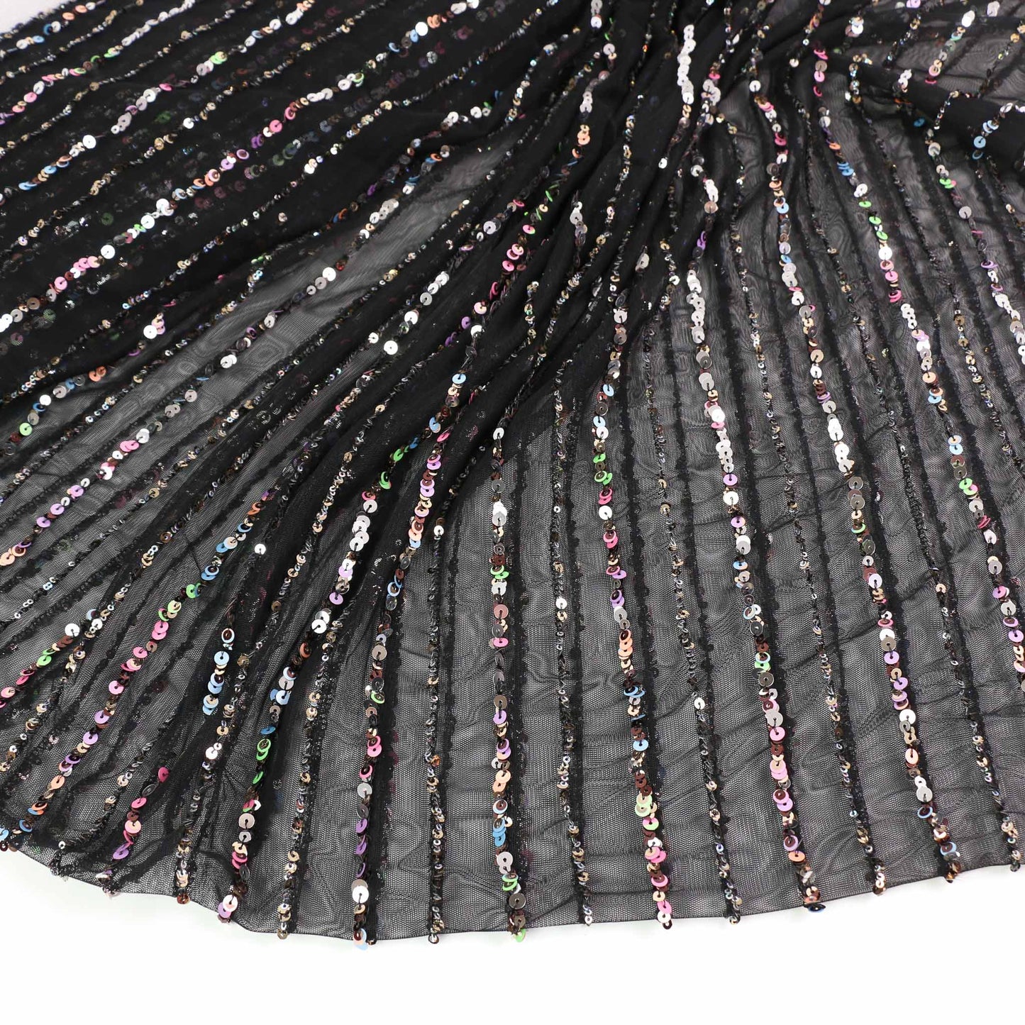 Sequin Fabric - Champagne, Black
