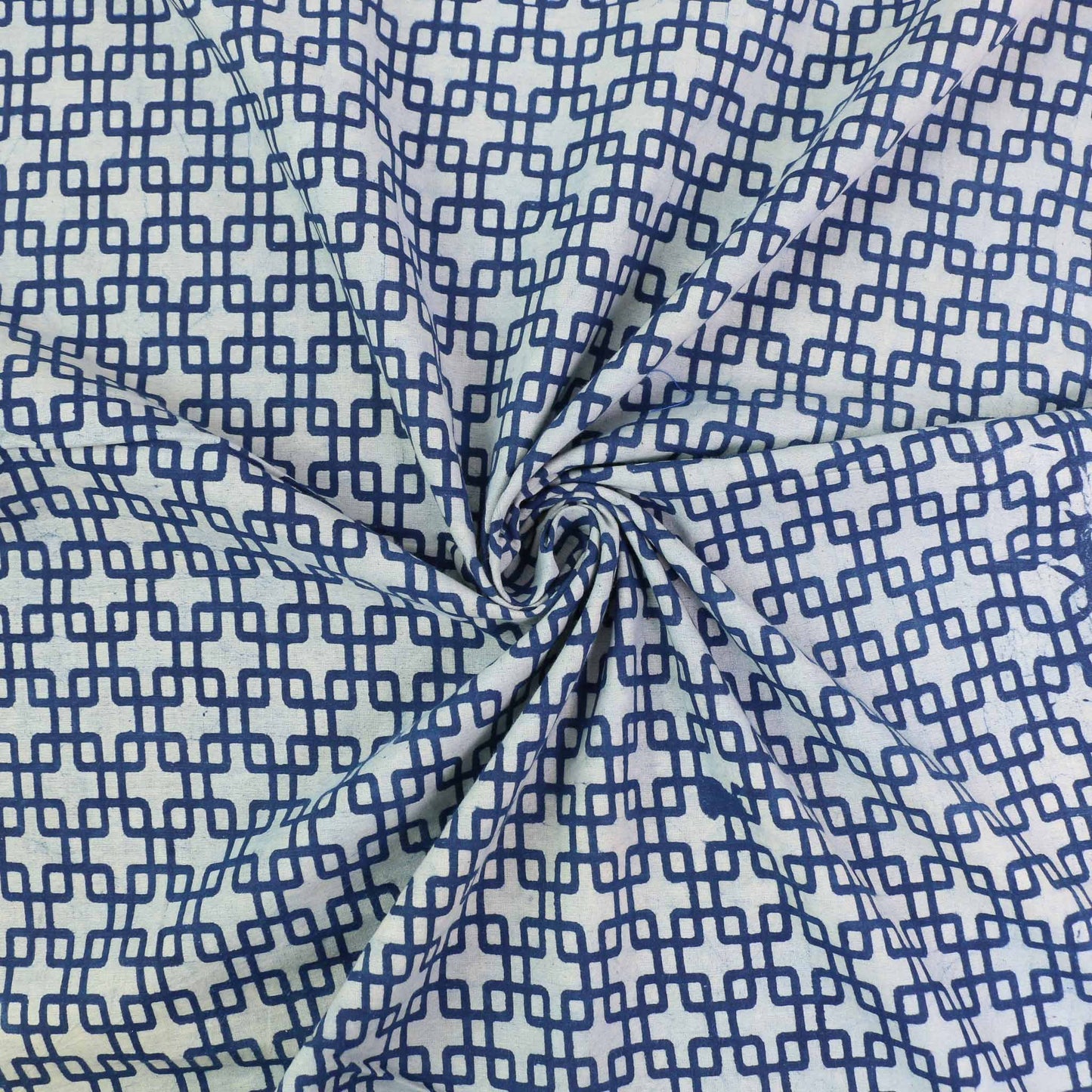 Cotton Voile - Indigo Hand block print