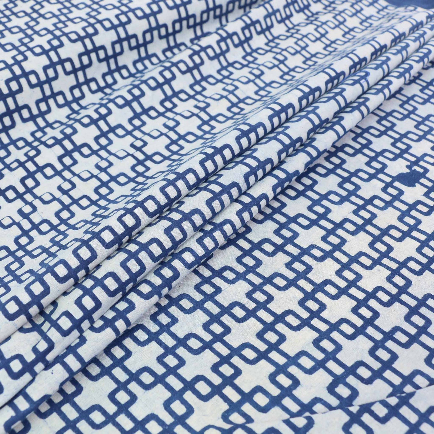 Cotton Voile - Indigo Hand block print