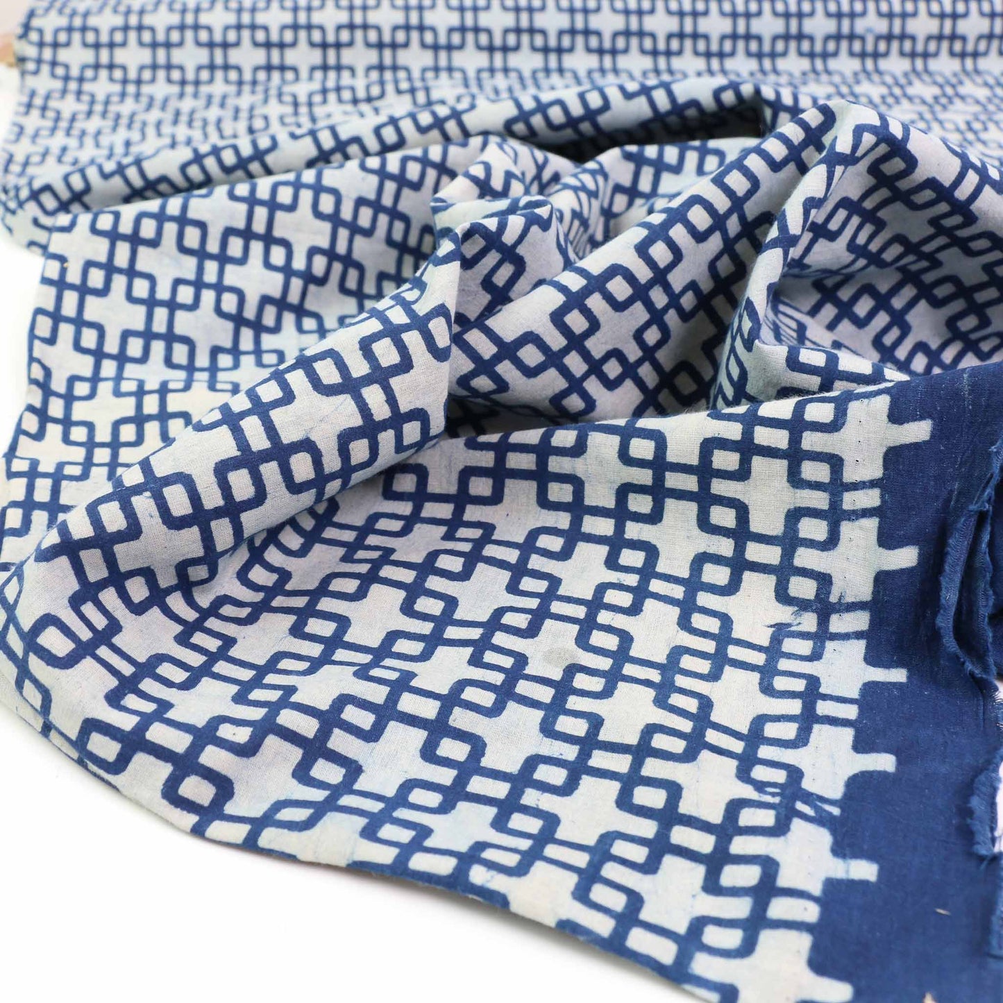 Cotton Voile - Indigo Hand block print