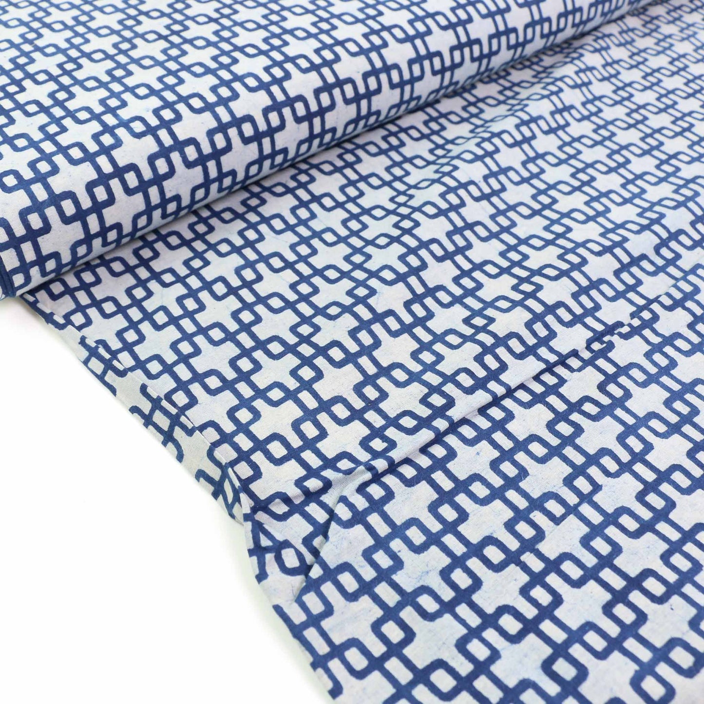 Cotton Voile - Indigo Hand block print