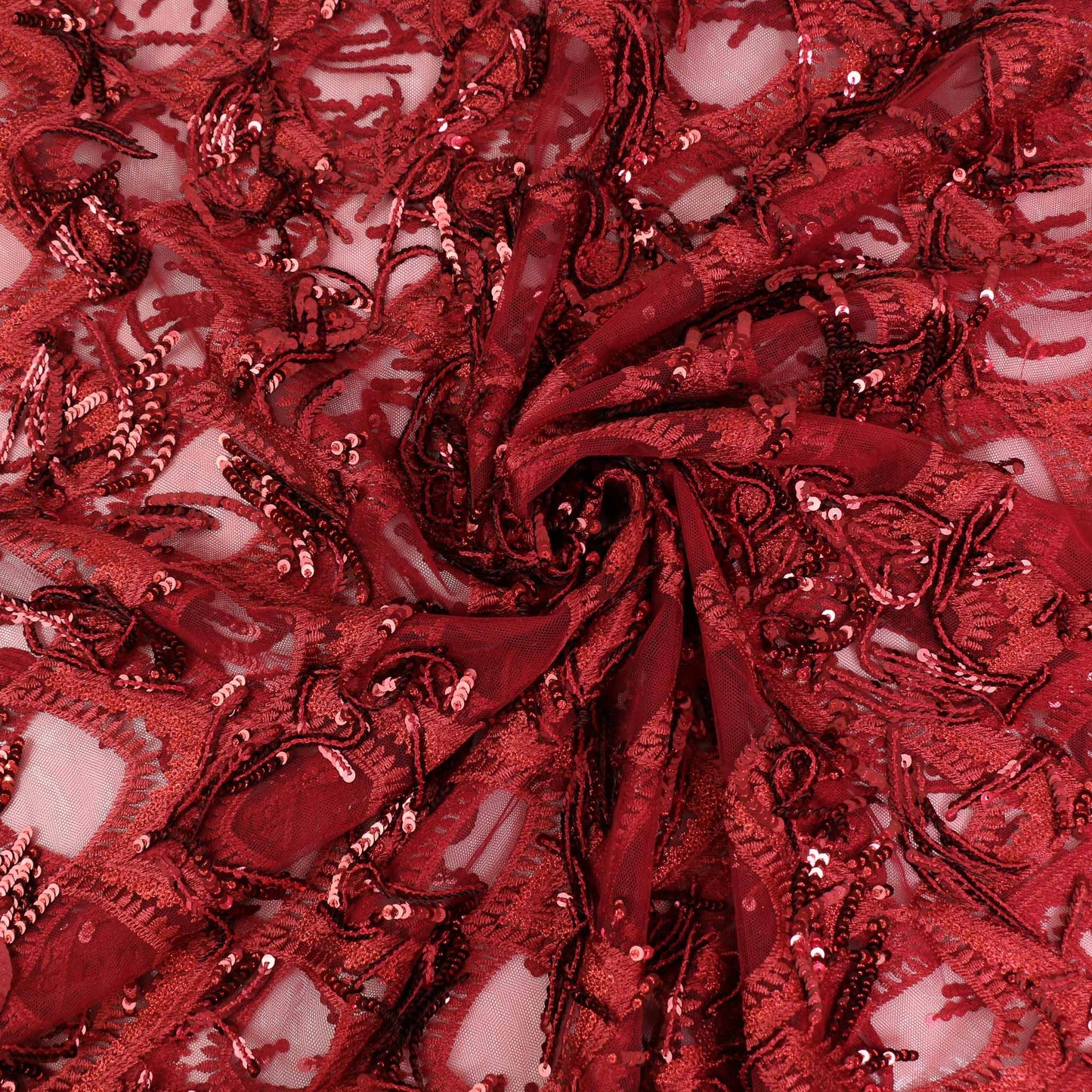Sequin Fabric - Maroon