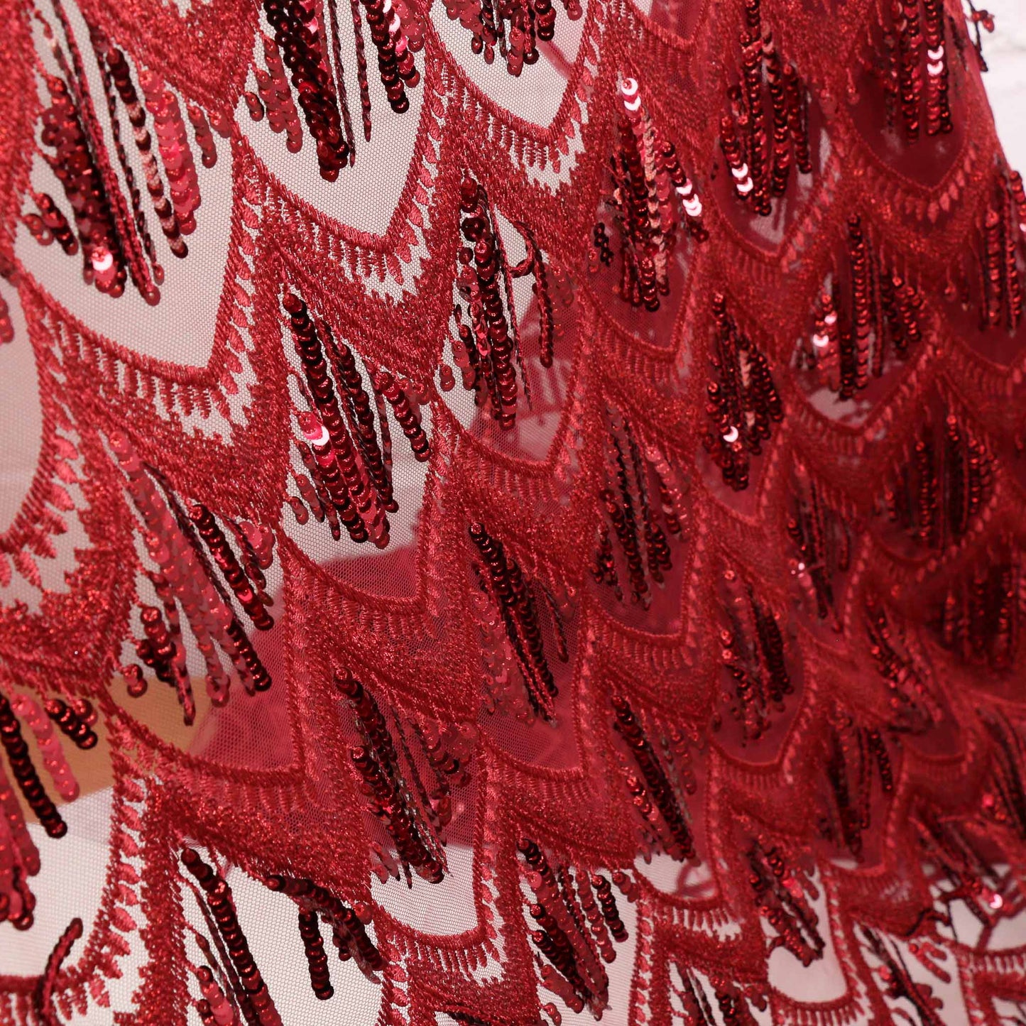 Sequin Fabric - Maroon