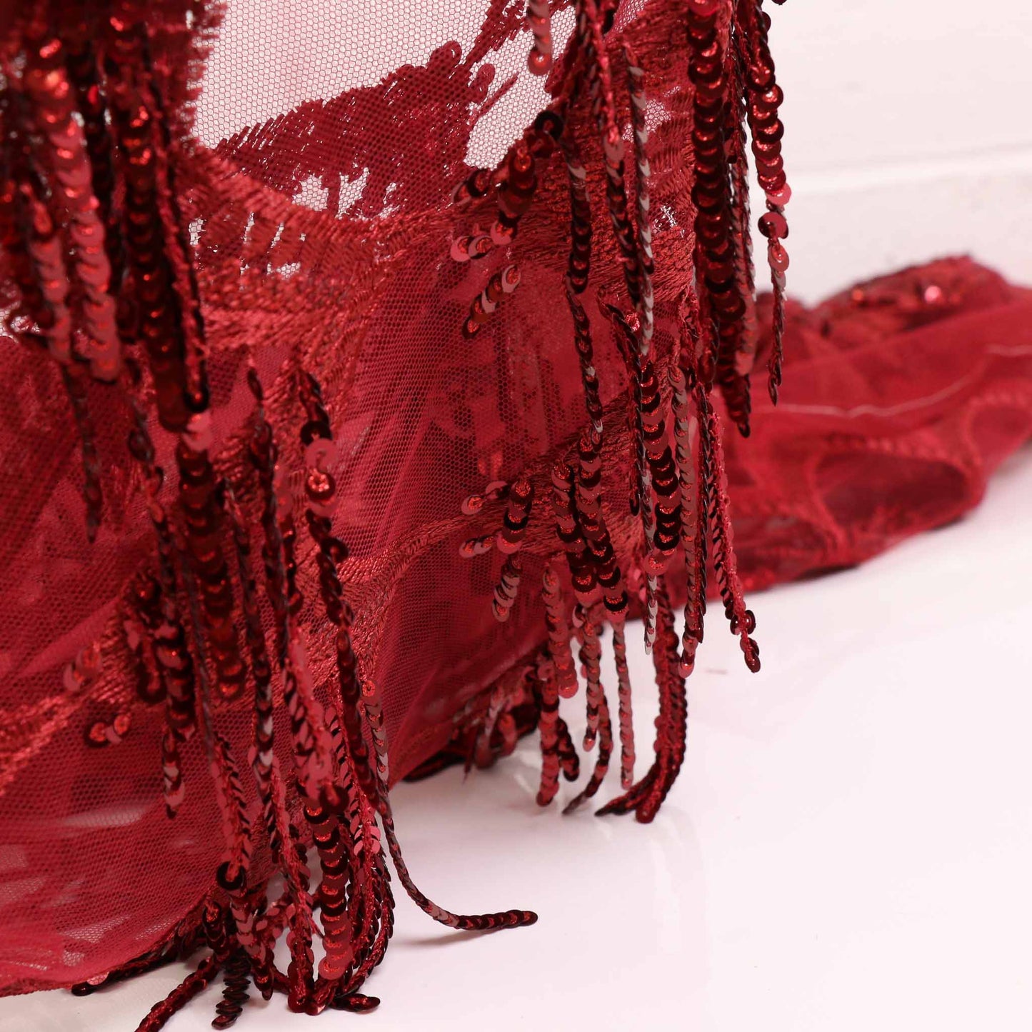 Sequin Fabric - Maroon