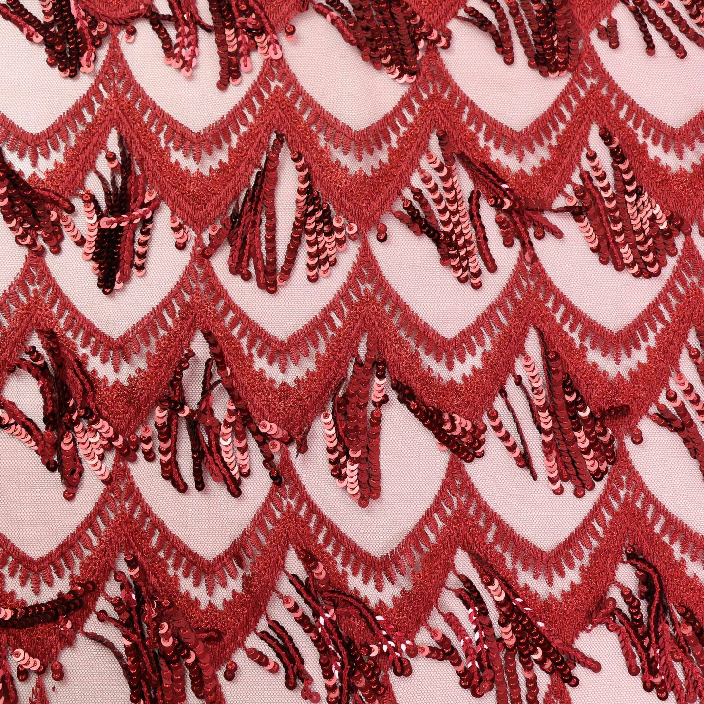 Sequin Fabric - Maroon