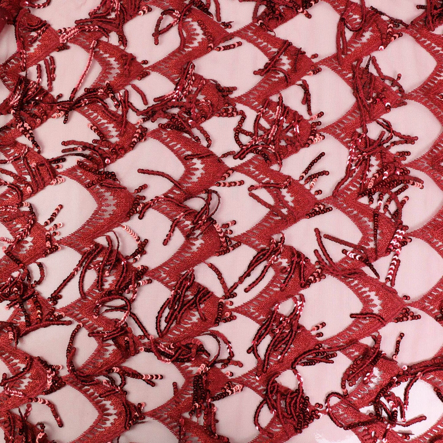 Sequin Fabric - Maroon