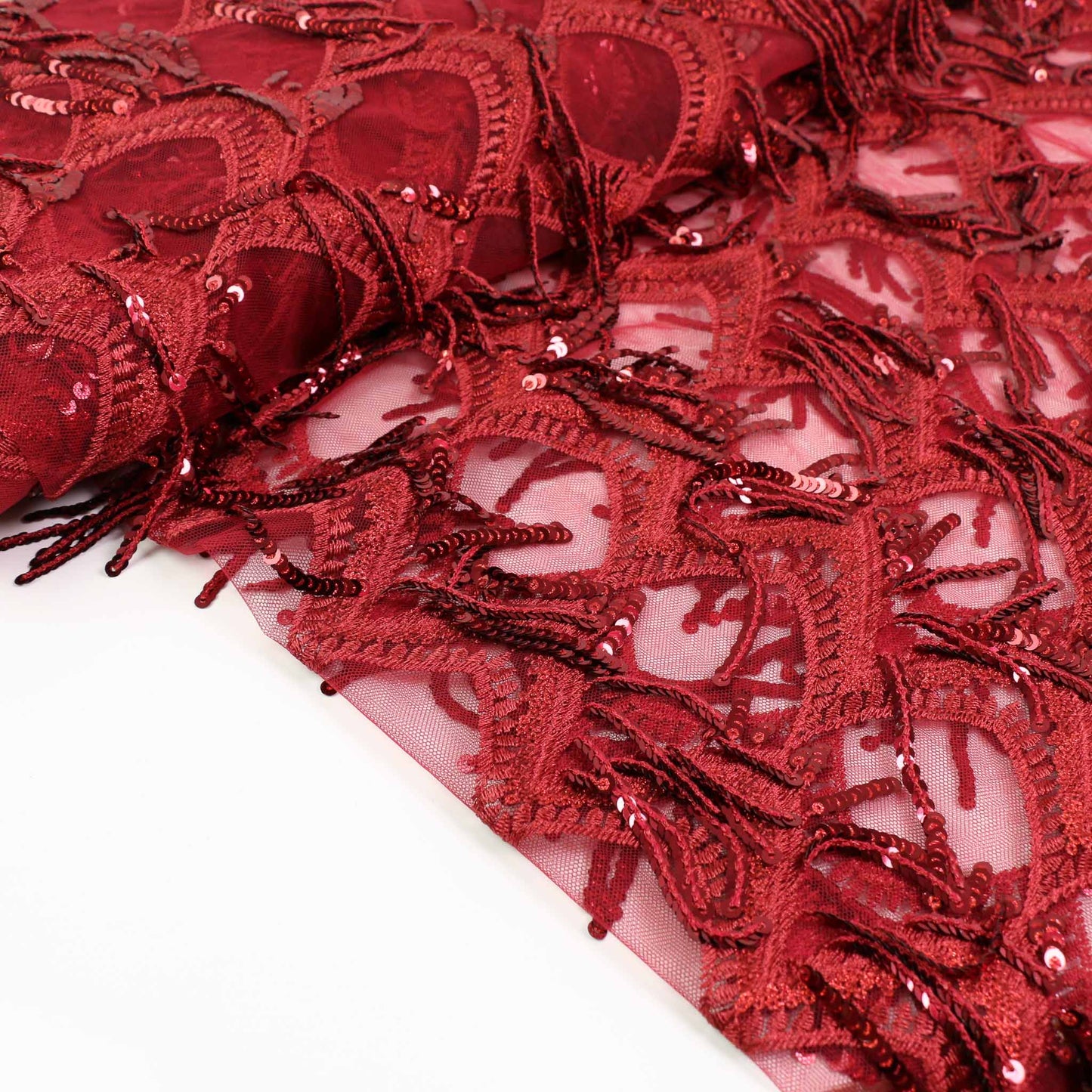 Sequin Fabric - Maroon