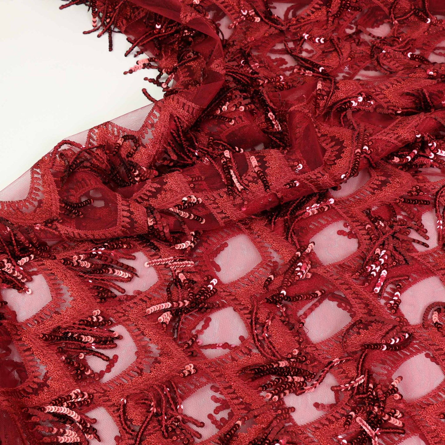 Sequin Fabric - Maroon