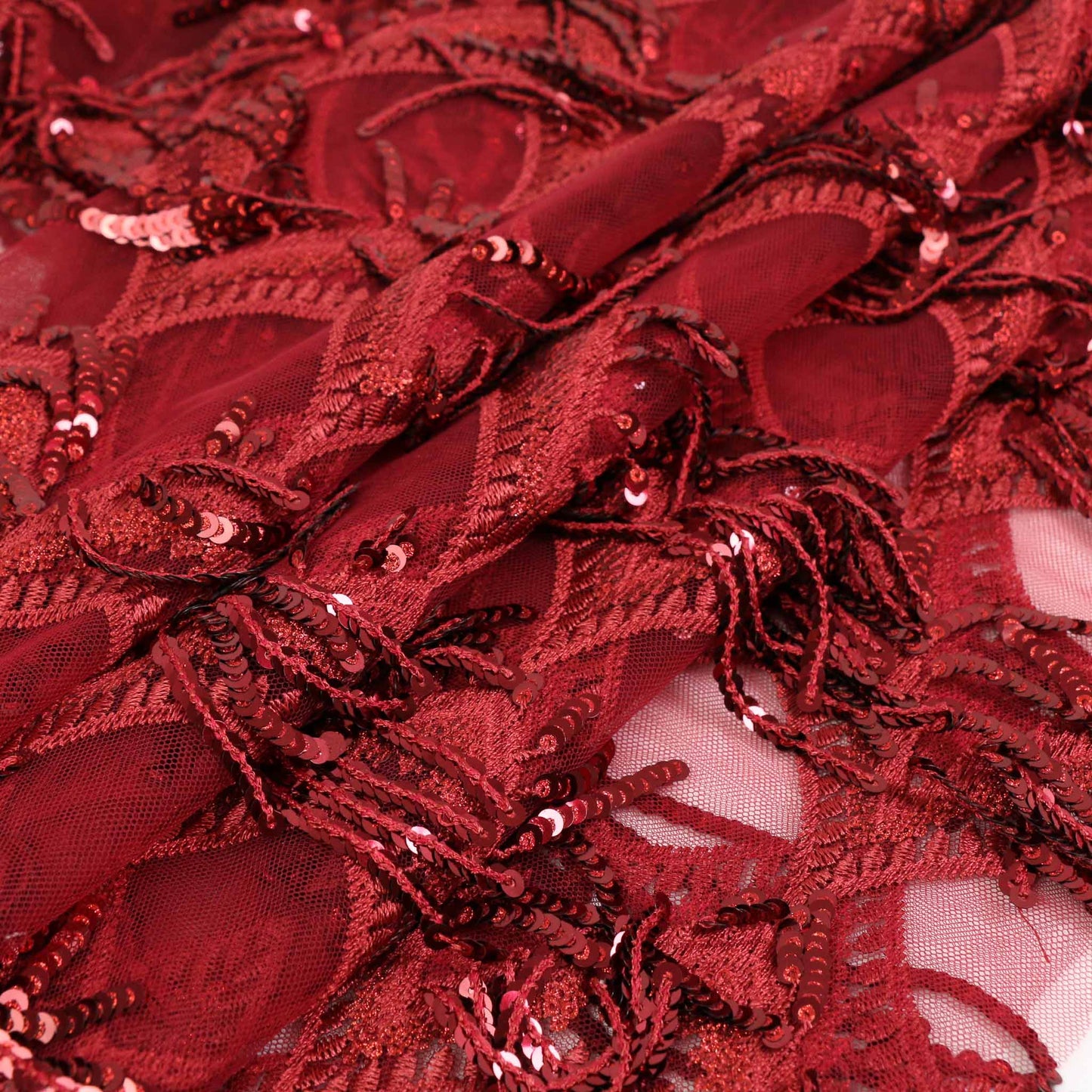 Sequin Fabric - Maroon
