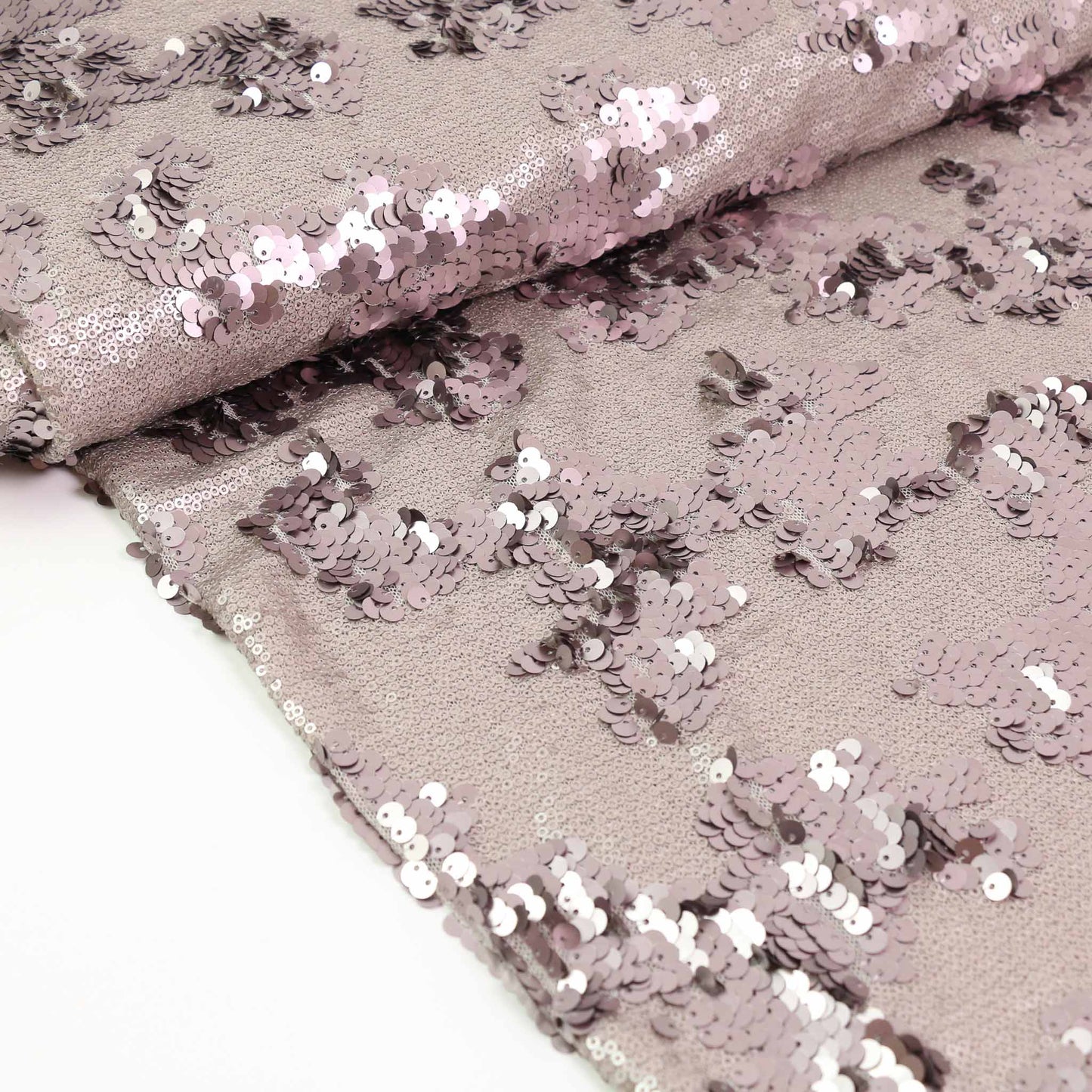 Sequin Fabric - Black, Mauve