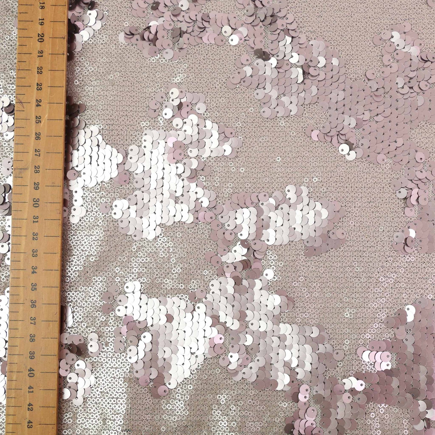 Sequin Fabric - Black, Mauve