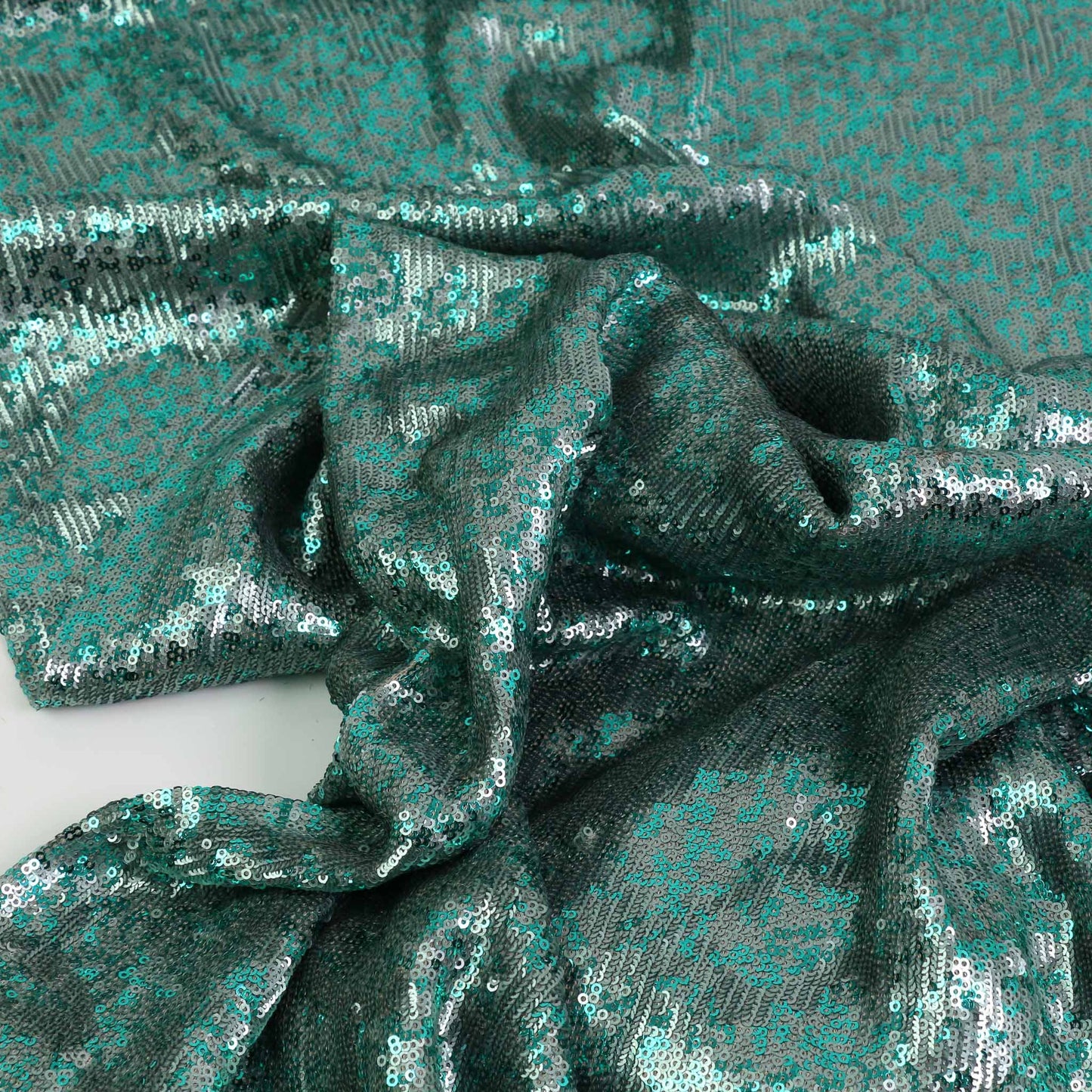 Sequin Fabric - Silver, Mint green