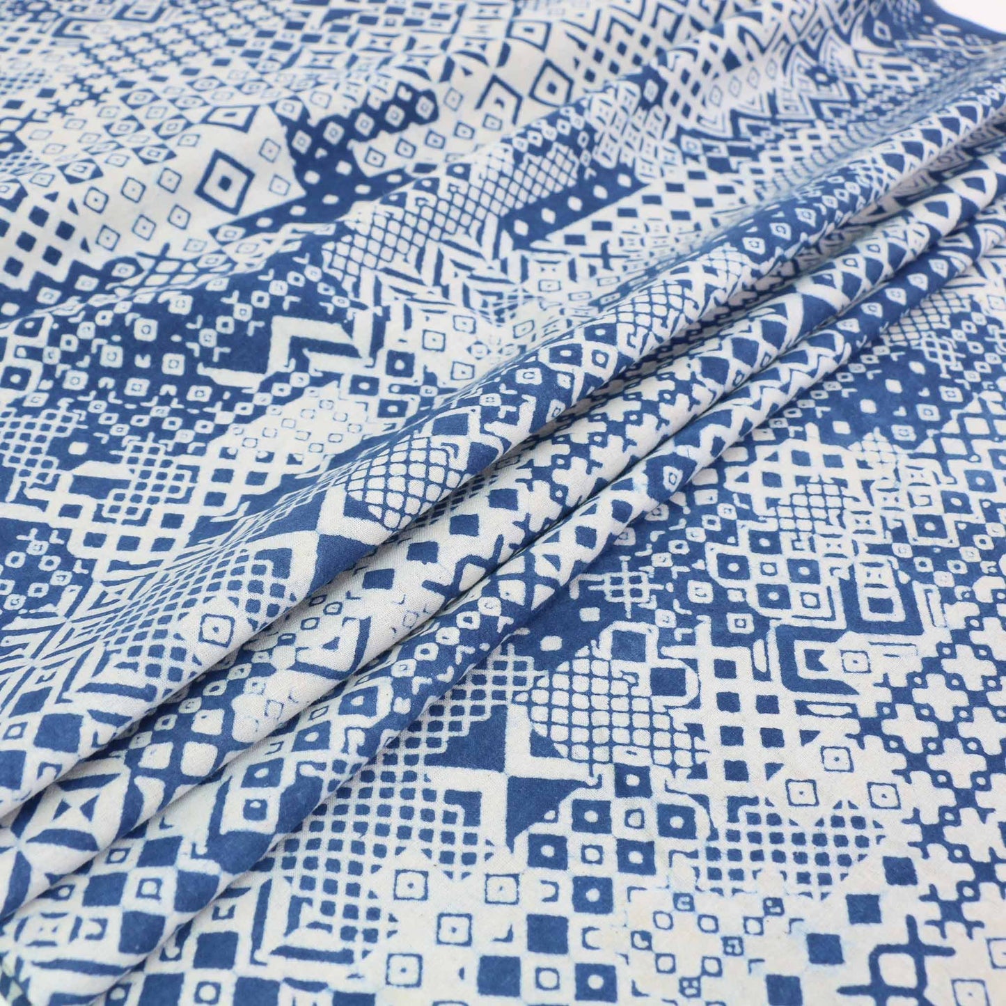 Cotton Voile - Indigo Hand block print