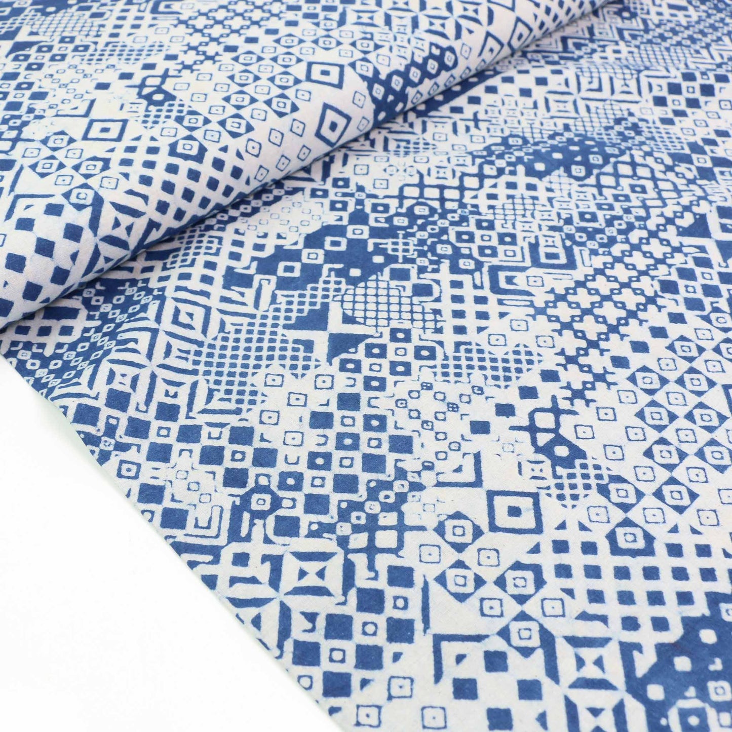 Cotton Voile - Indigo Hand block print