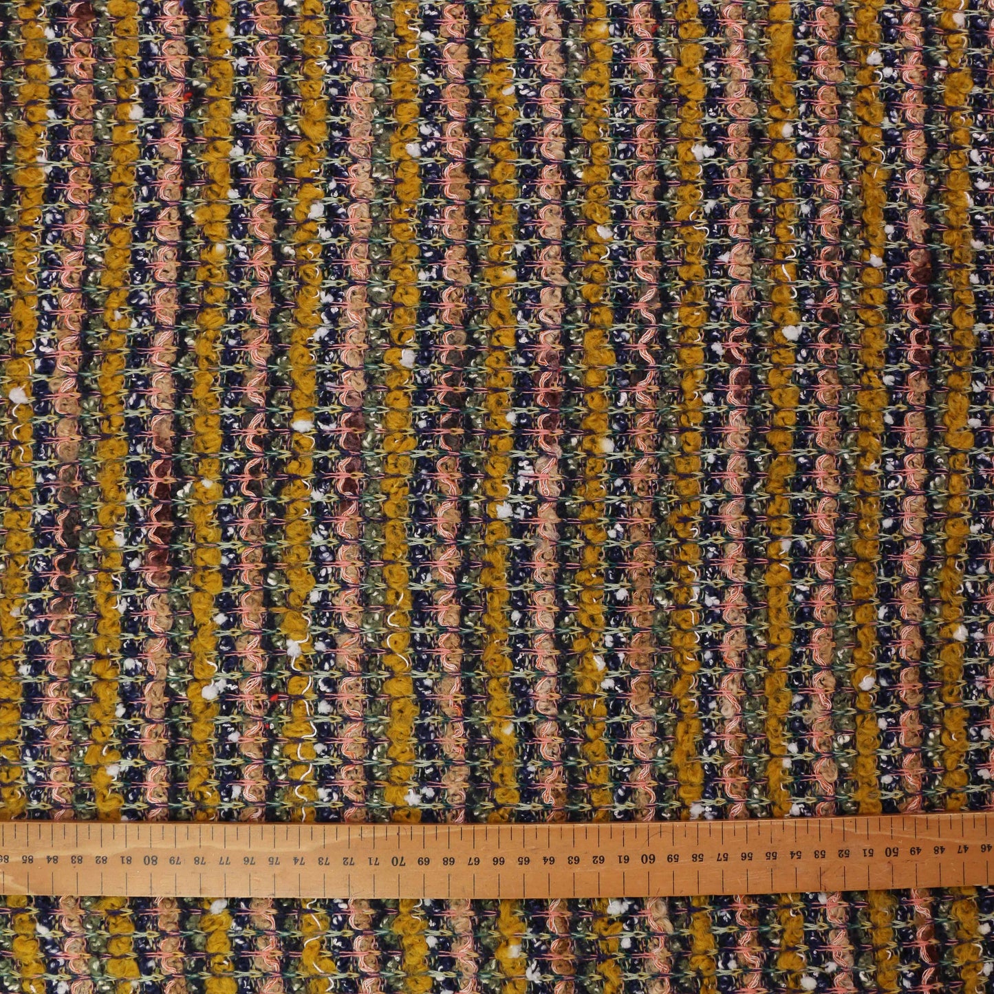 Boucle Jersey Fabric - Plum, red, mustard