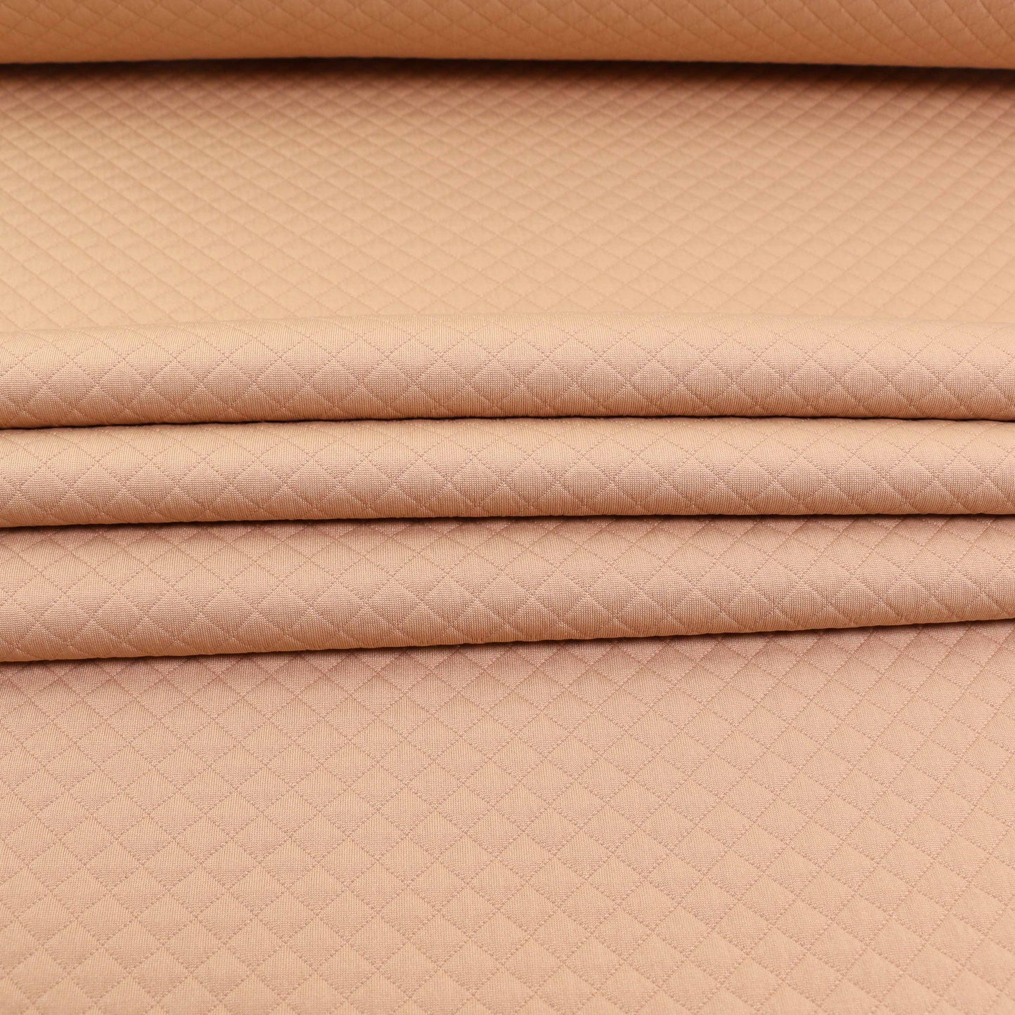 Quilted Jersey Fabric - Light beige diamond