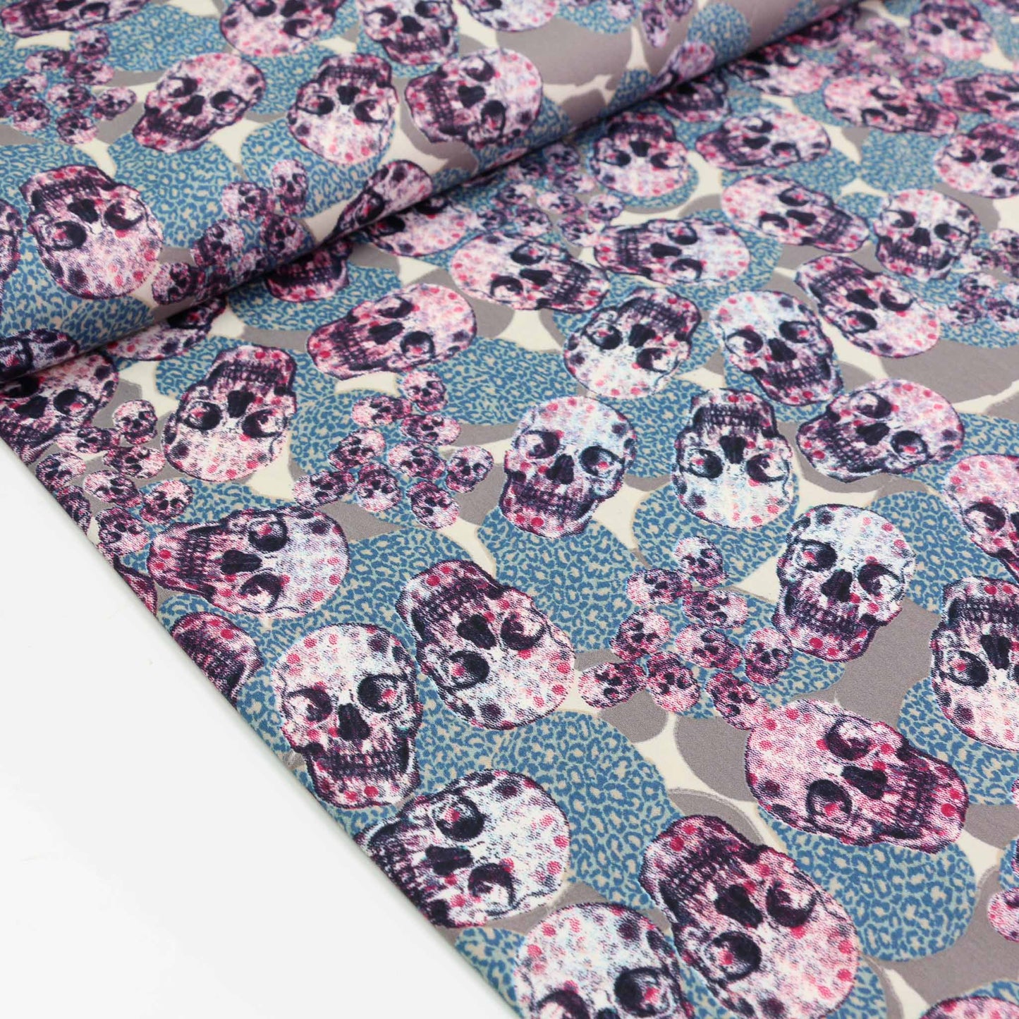 Royal Micro Satin Fabric - Beige, blue, purple