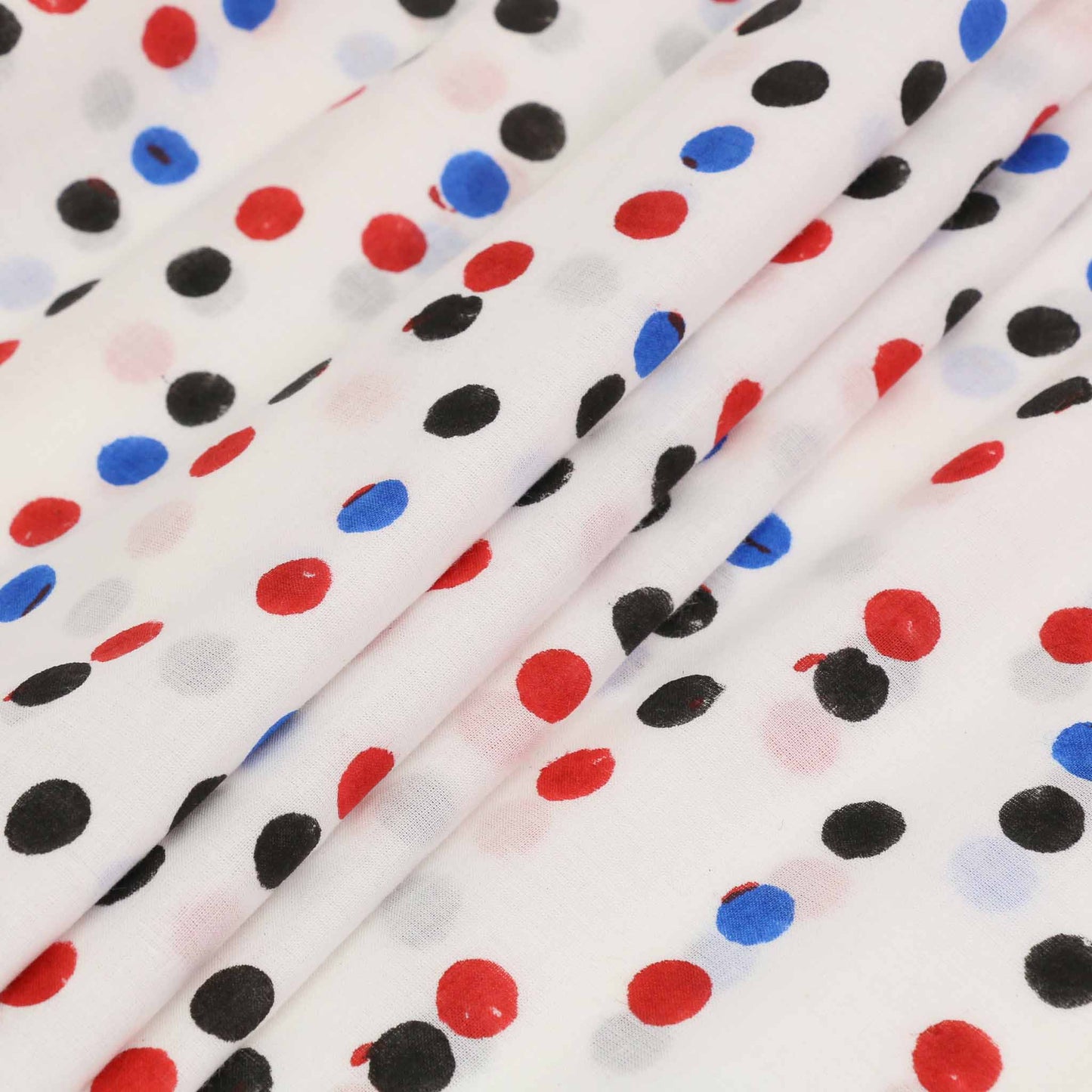 Cotton Voile - Hand block print - White