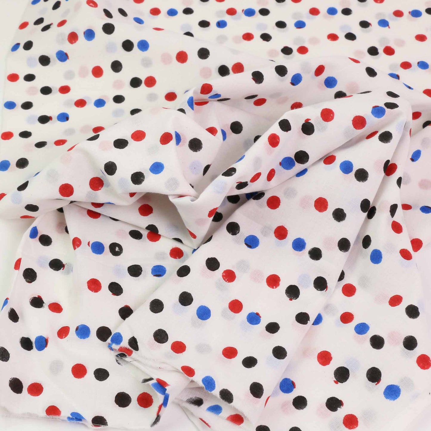 Cotton Voile - Hand block print - White