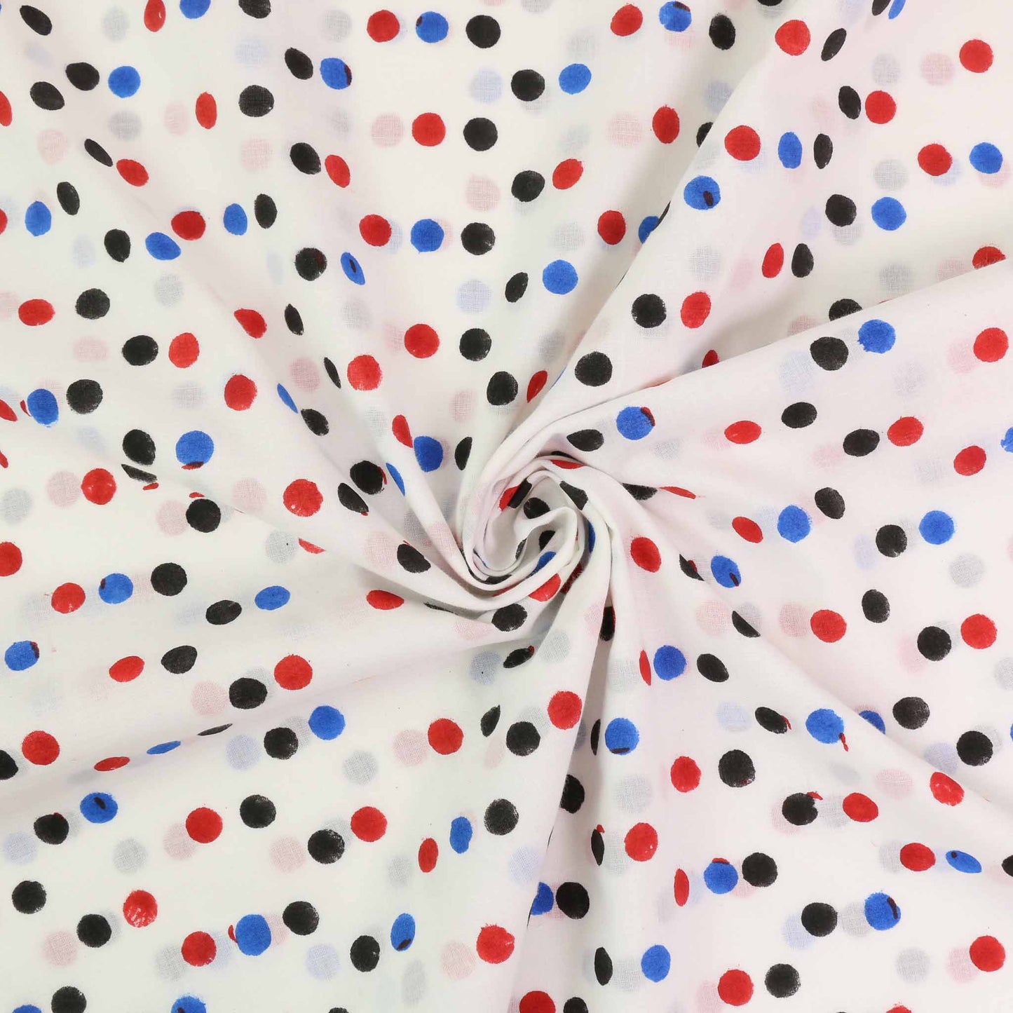 Cotton Voile - Hand block print - White