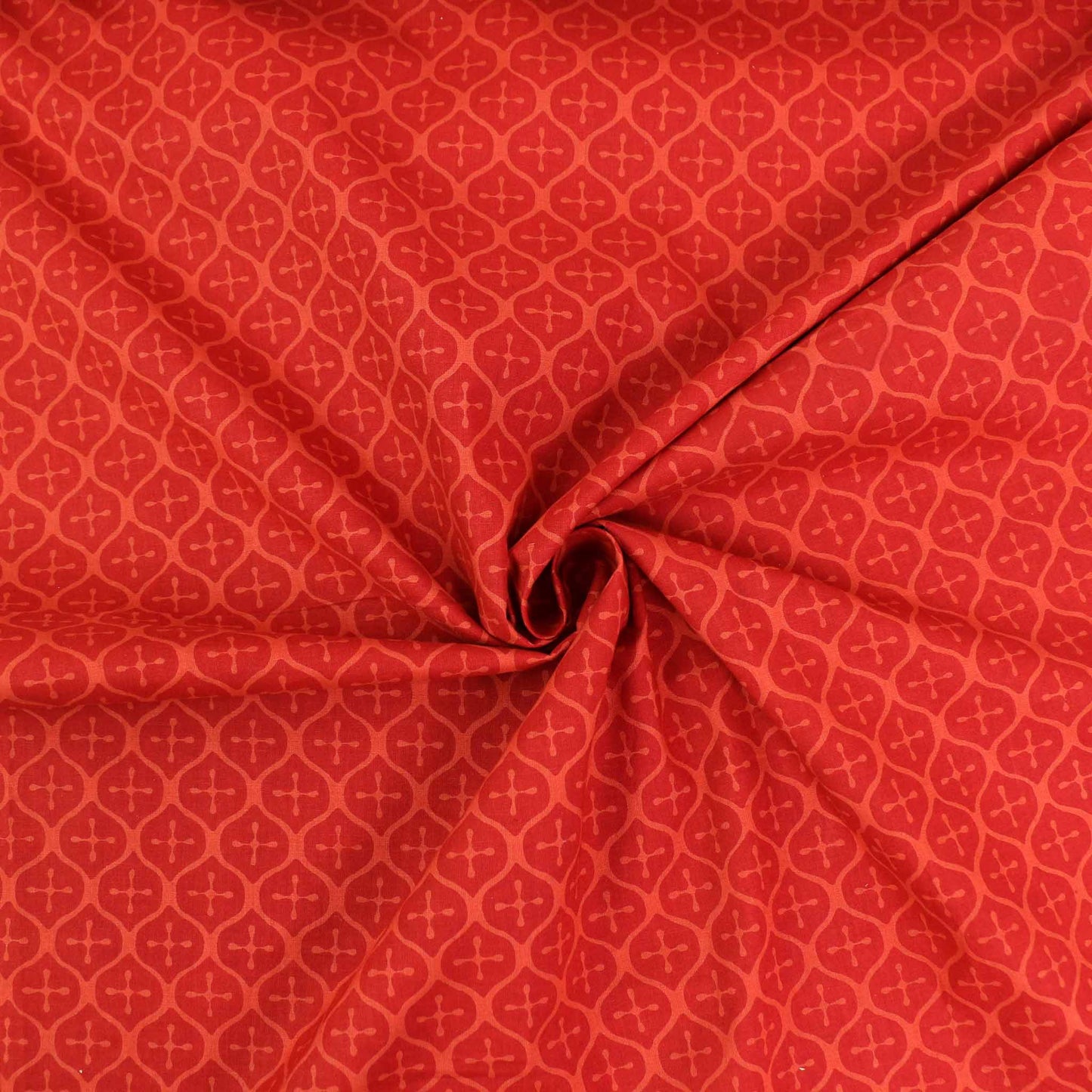 Cotton Voile - Hand block print - Red