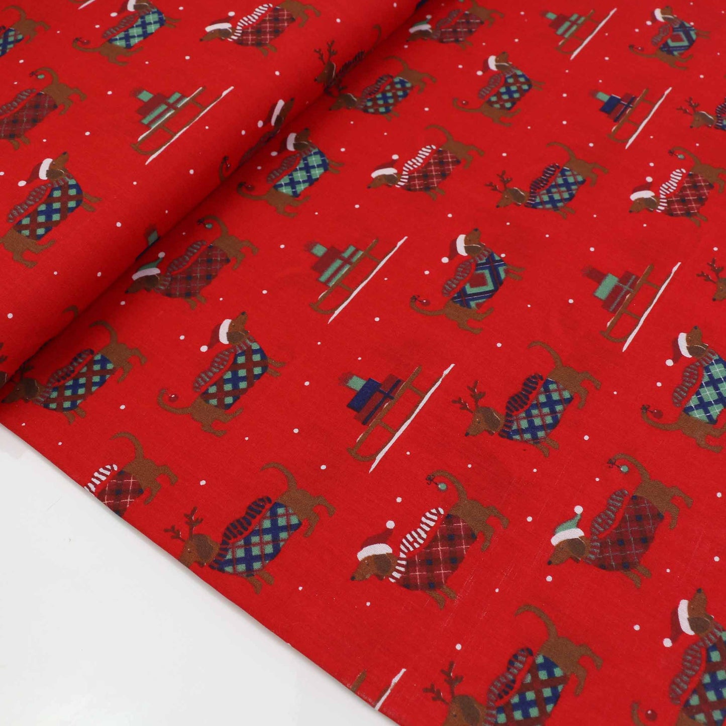 PolyCotton Poplin Fabric - Red