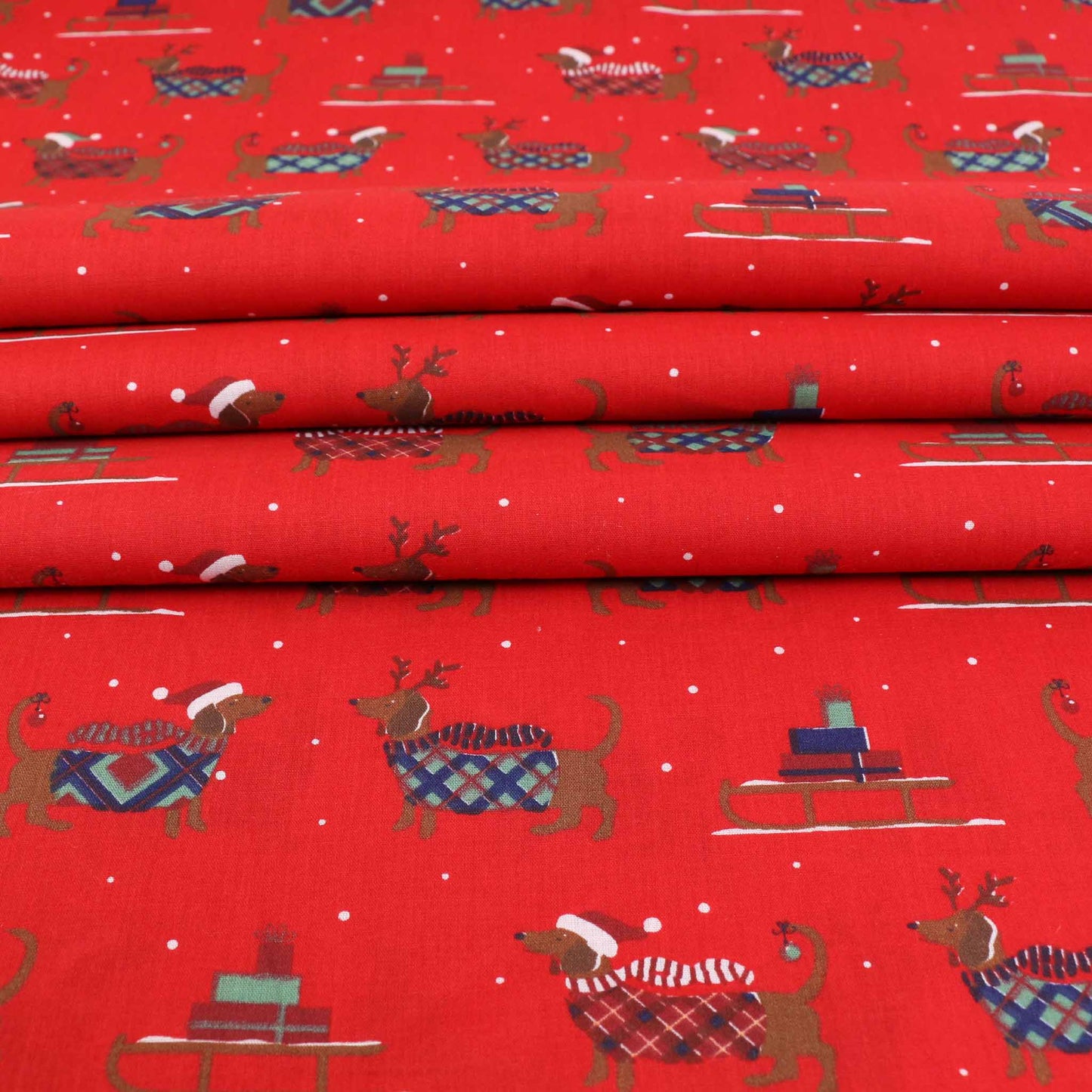 PolyCotton Poplin Fabric - Red
