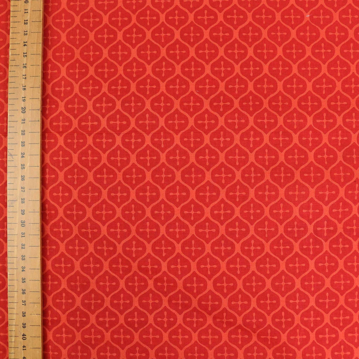 Cotton Voile - Hand block print - Red