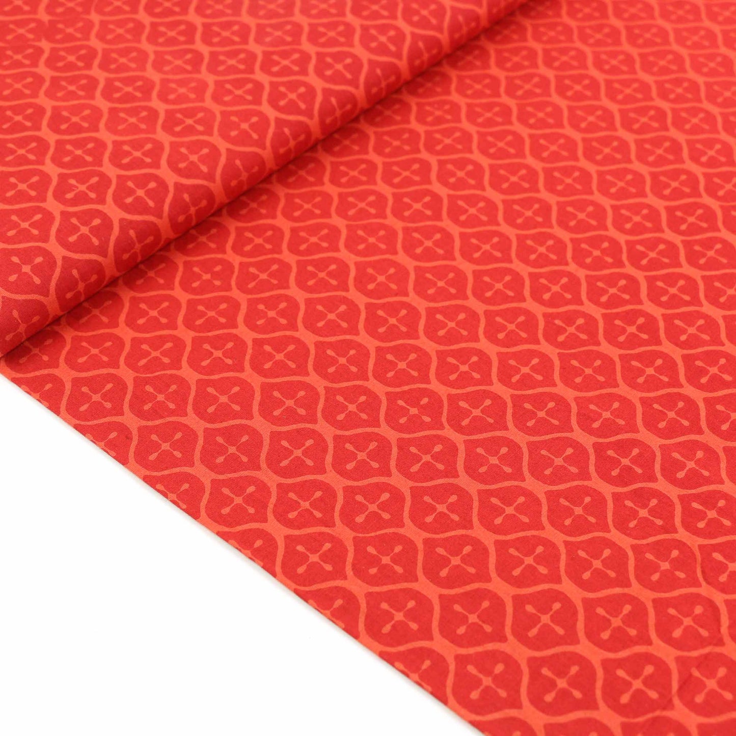 Cotton Voile - Hand block print - Red