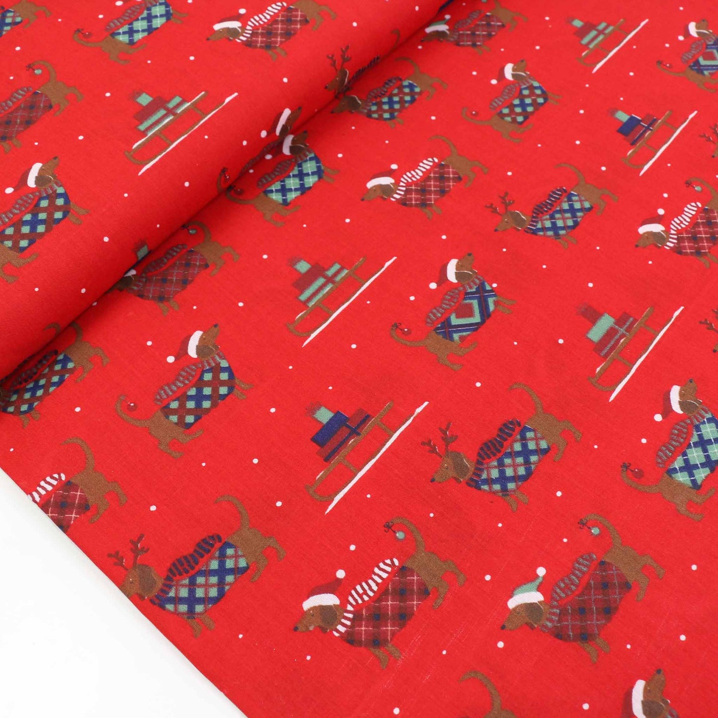 PolyCotton Poplin Fabric - Red