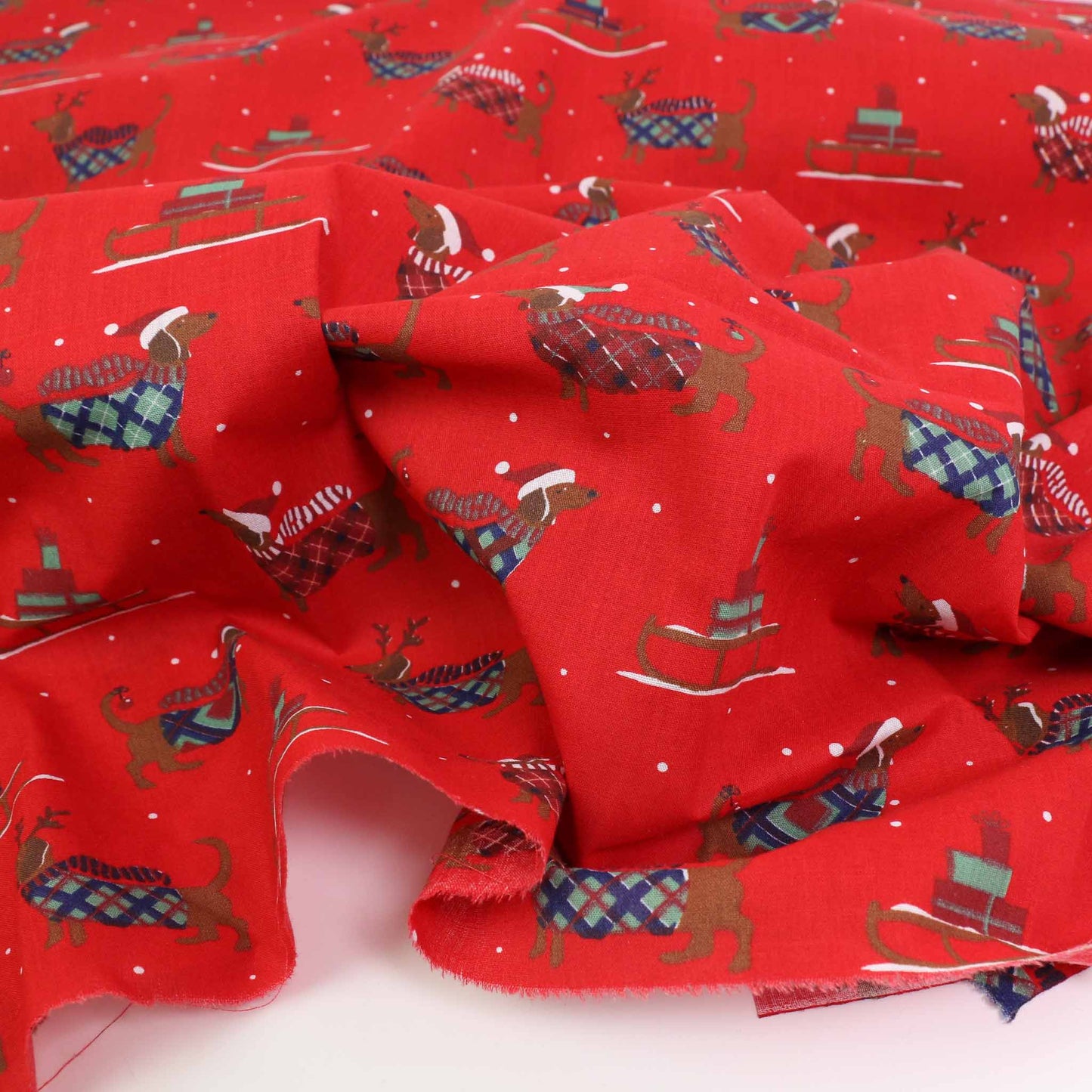 PolyCotton Poplin Fabric - Red