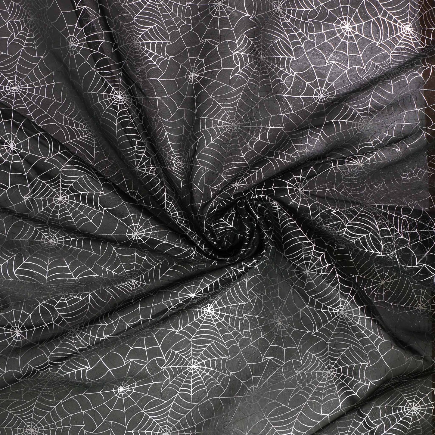 Organza Fabric - Black, silver