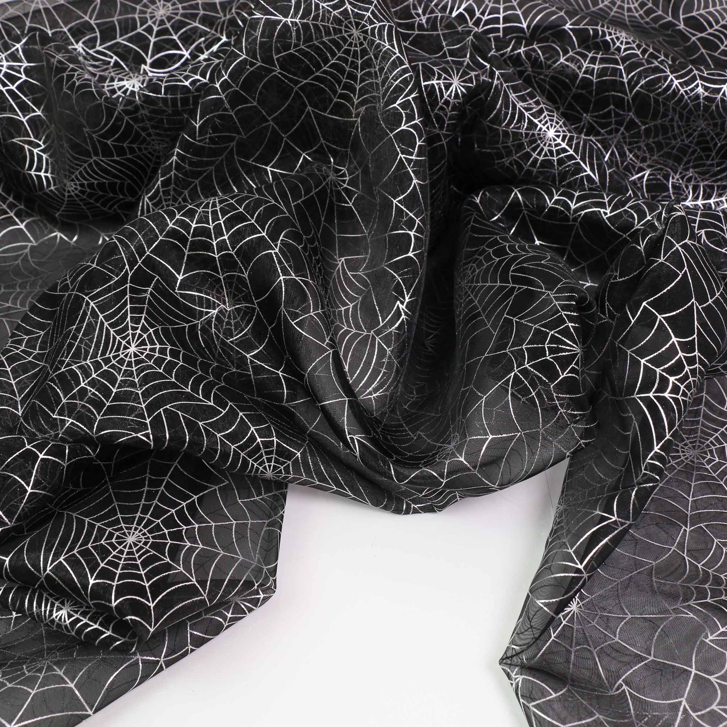 Organza Fabric - Black, silver