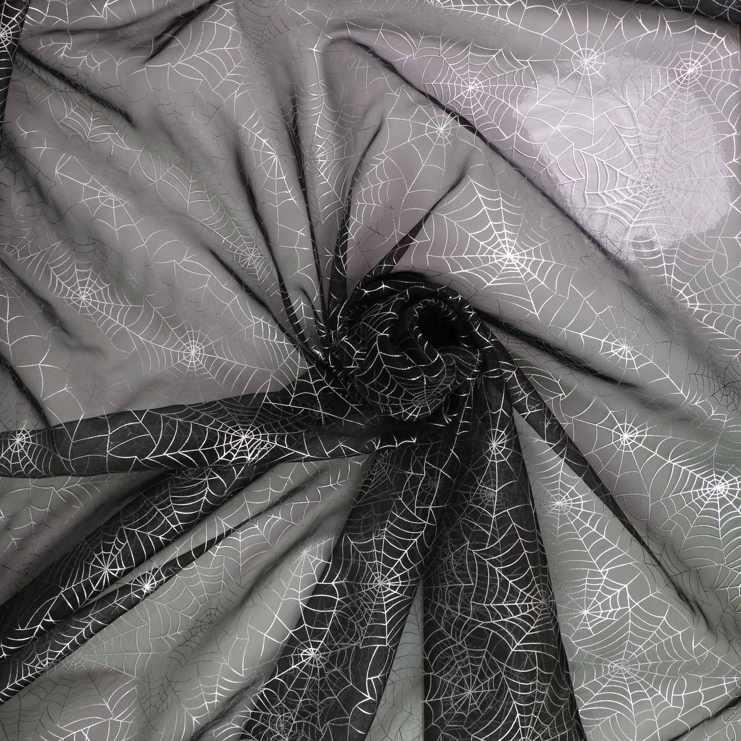 Organza Fabric - Black, silver