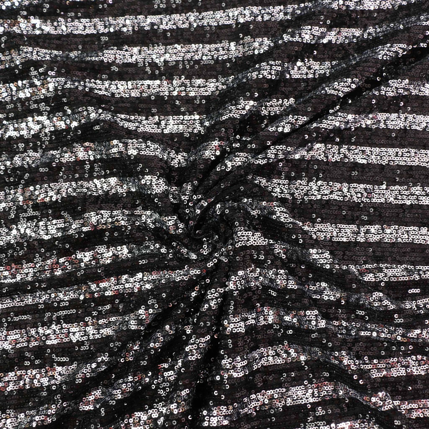 Sequin Fabric - Silver, black