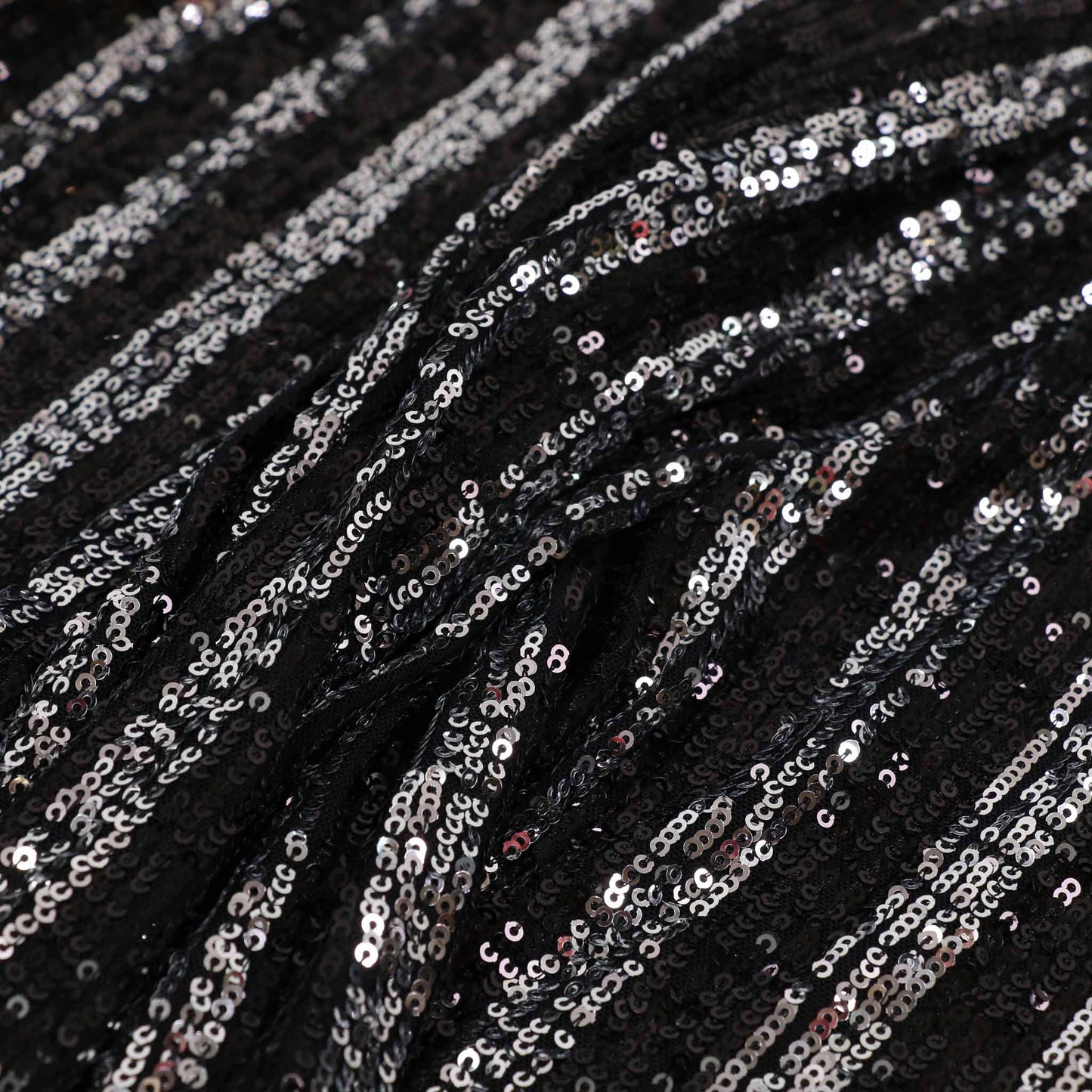 Sequin Fabric - Silver, black