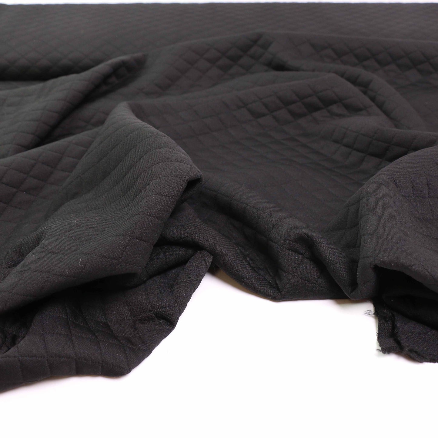 Quilted Jersey Fabric - Black diamond