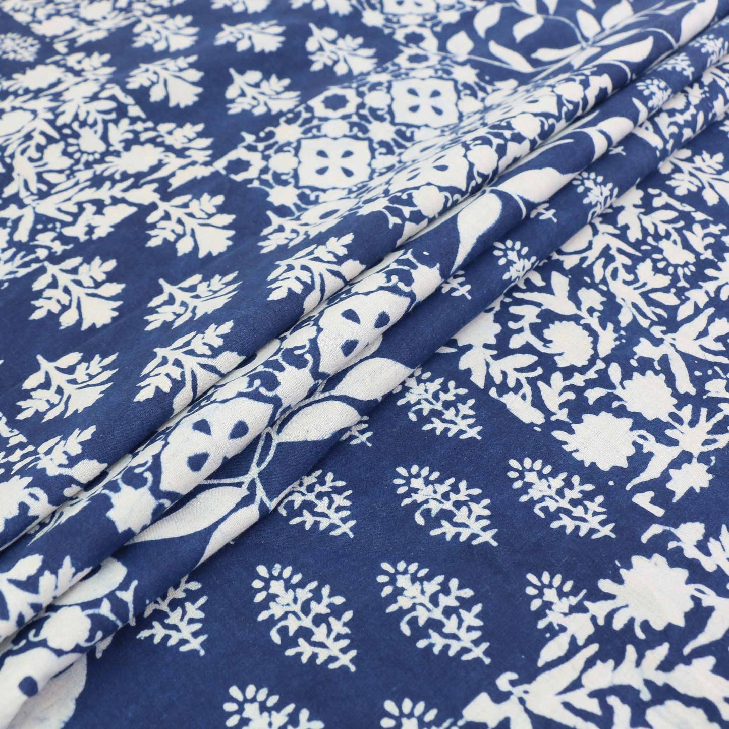 Cotton Voile - Indigo Hand block print